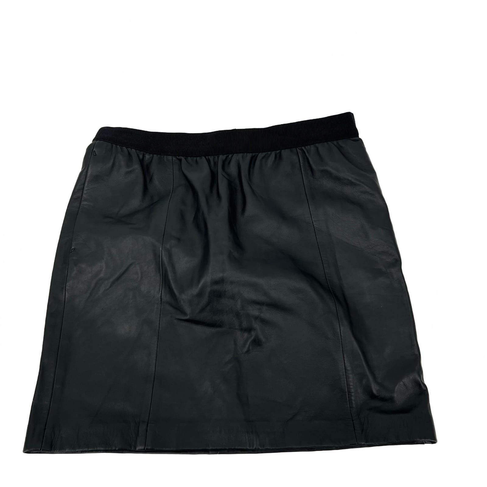LOFT Black Leather Skirt Mini A-Line