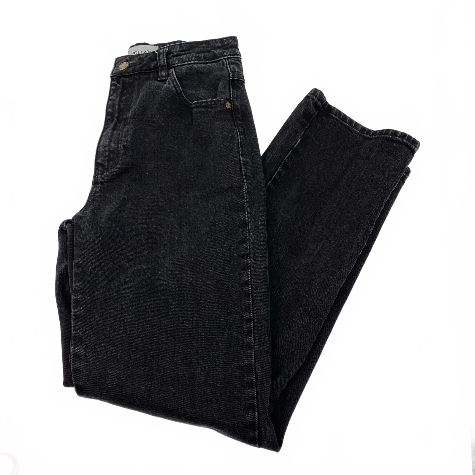 ROLLA'S Black High Rise Straight Jeans