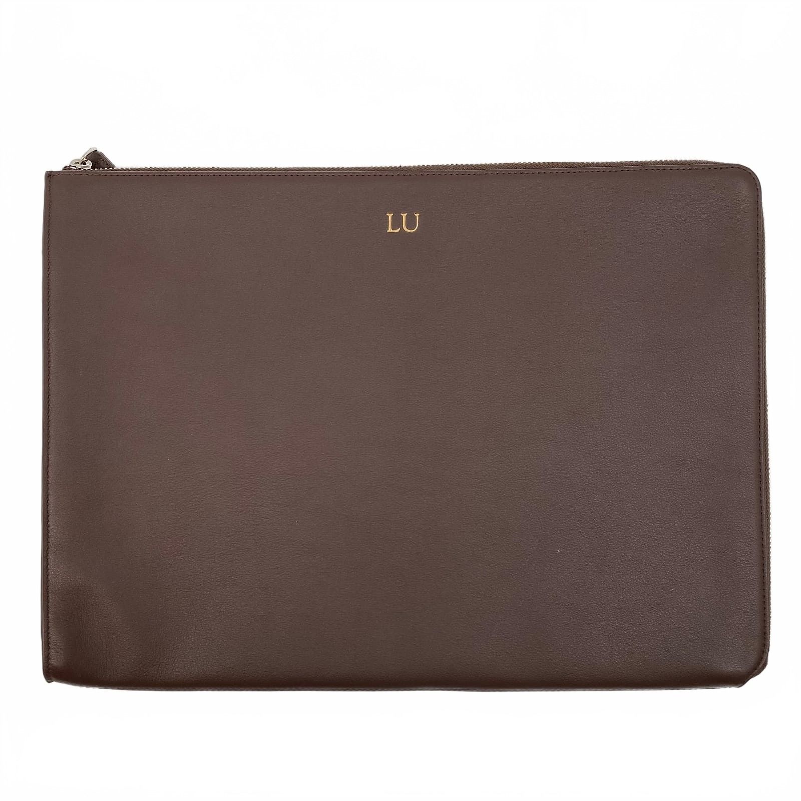 Leatherology Brown Leather Zip Laptop Sleeve
