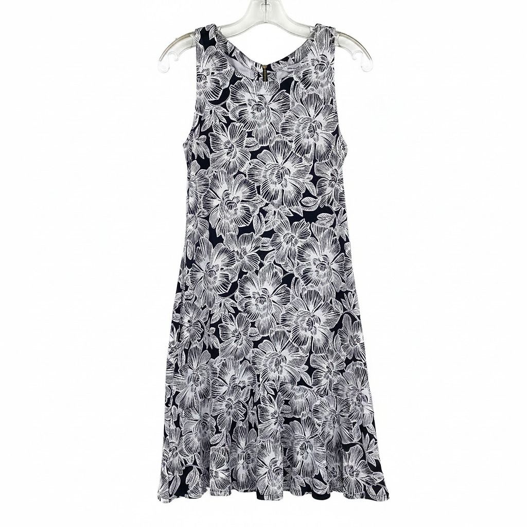Tommy Bahama Black White Floral Sleeveless Mini Dress