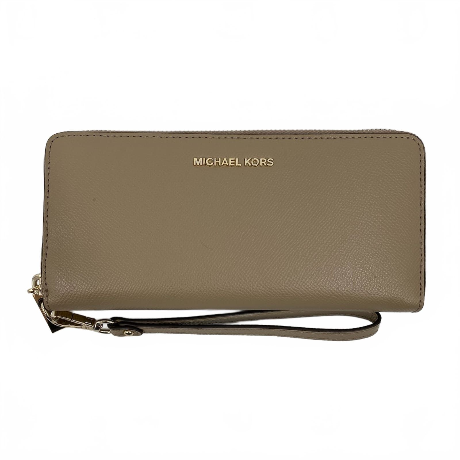 Michael Kors Beige Leather Zip-Around Wallet
