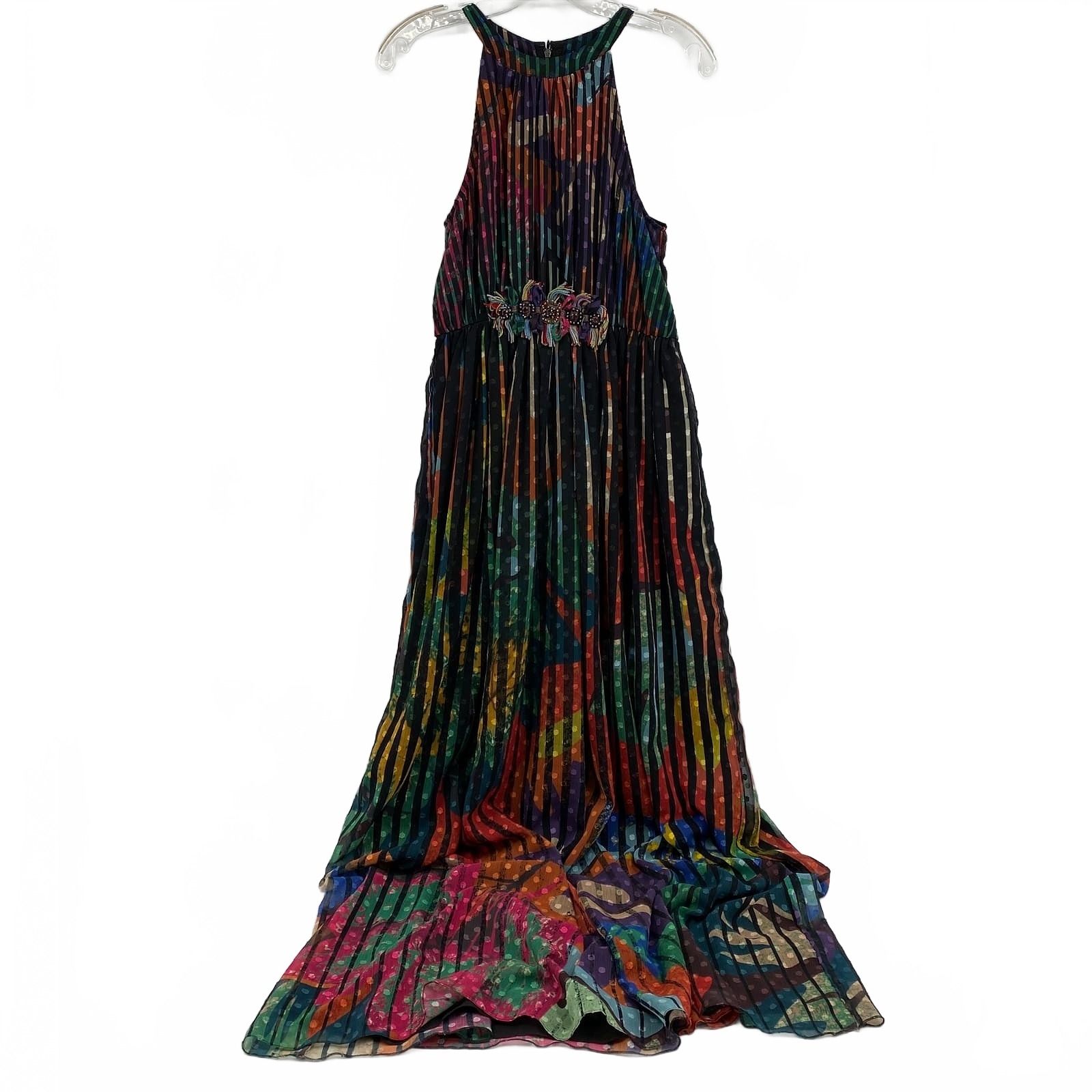 Geisha Designs Black and Multicolor Maxi Dress