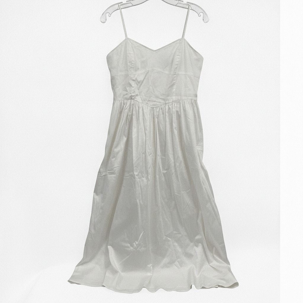 French Connection White Sleeveless Midi Sundress