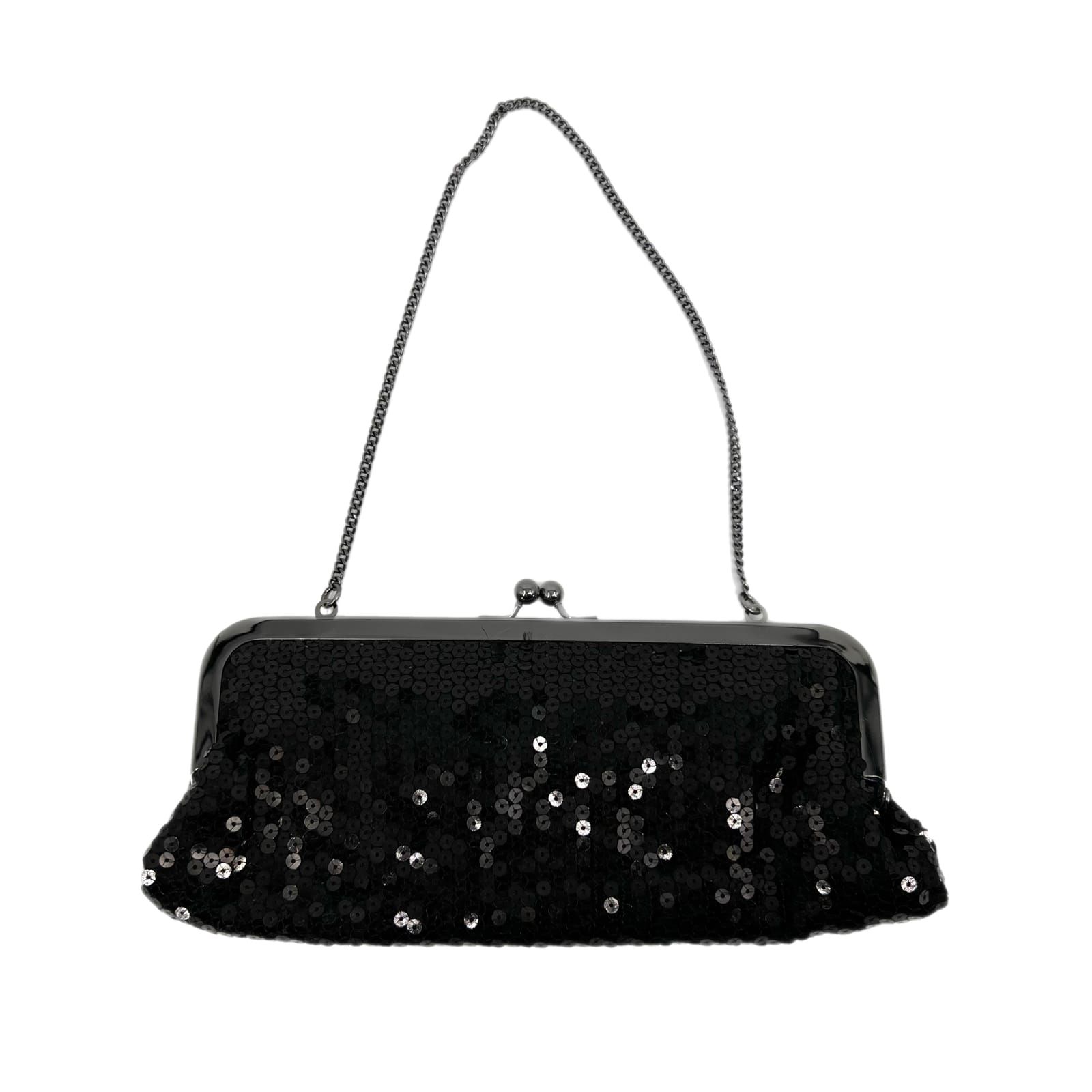 LOFT Black Sequin Mini Clutch