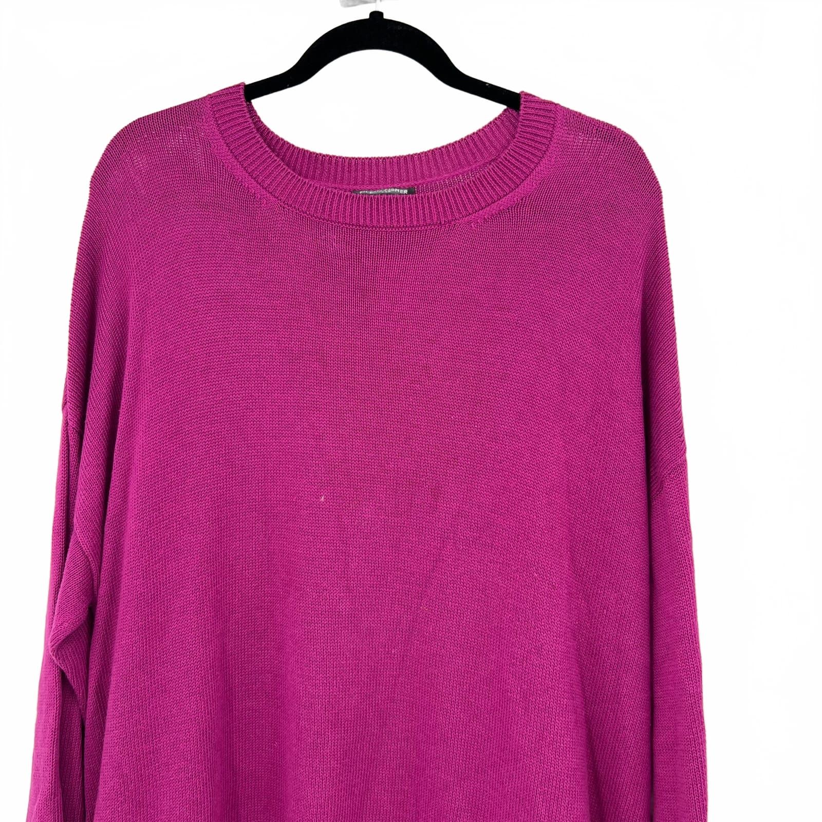 Eileen Fisher Purple Cotton Tencel Pullover