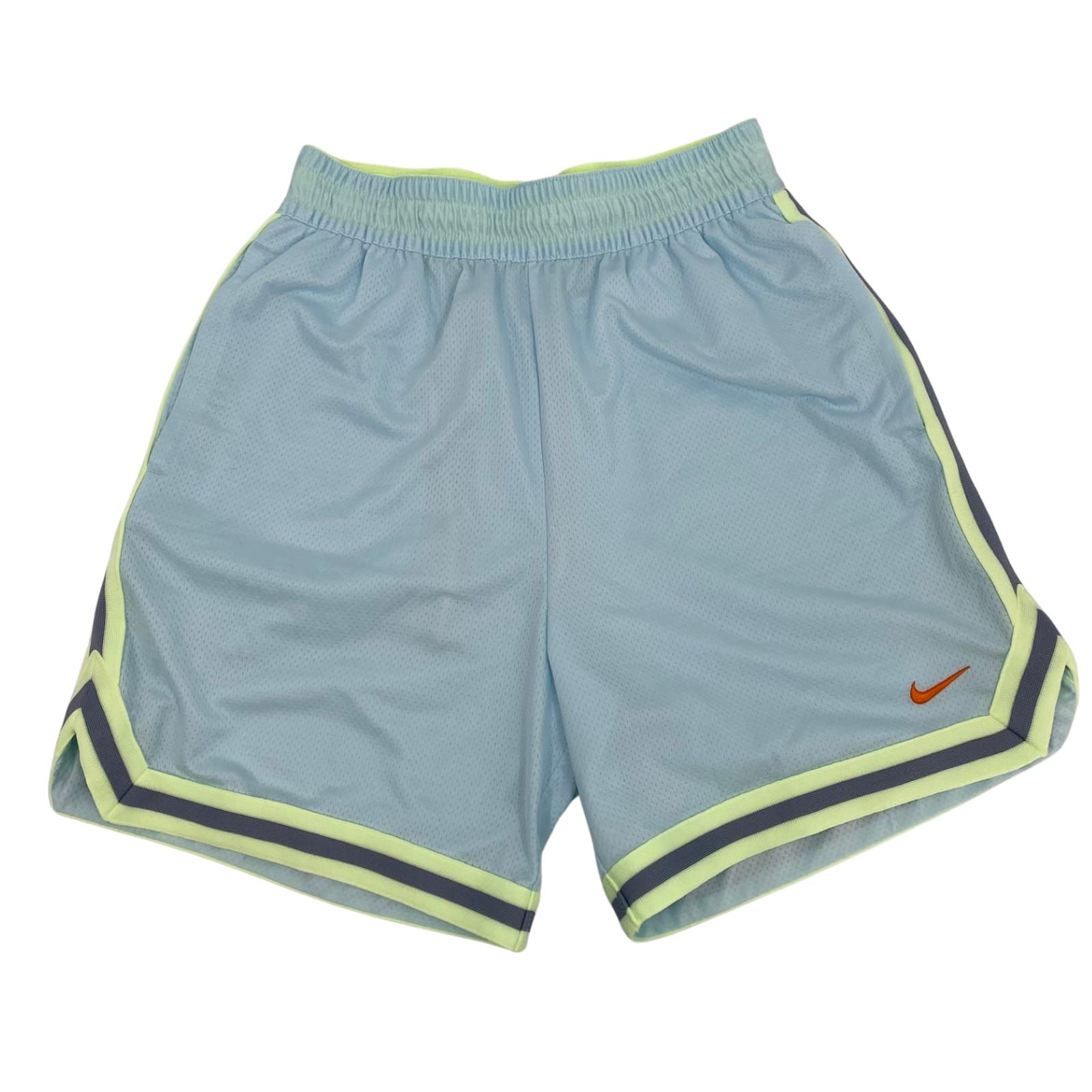 Nike Blue Green Athletic Shorts High Rise 6in Inseam