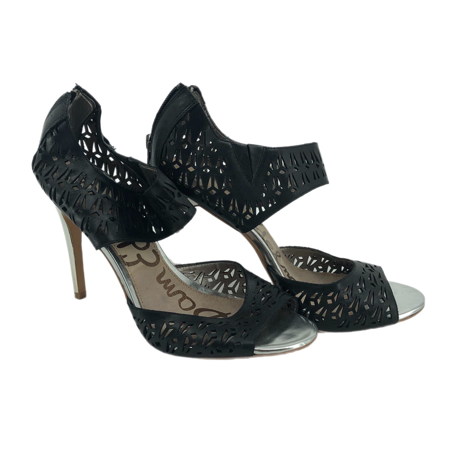 Sam Edelman Black Silver Stiletto Heels