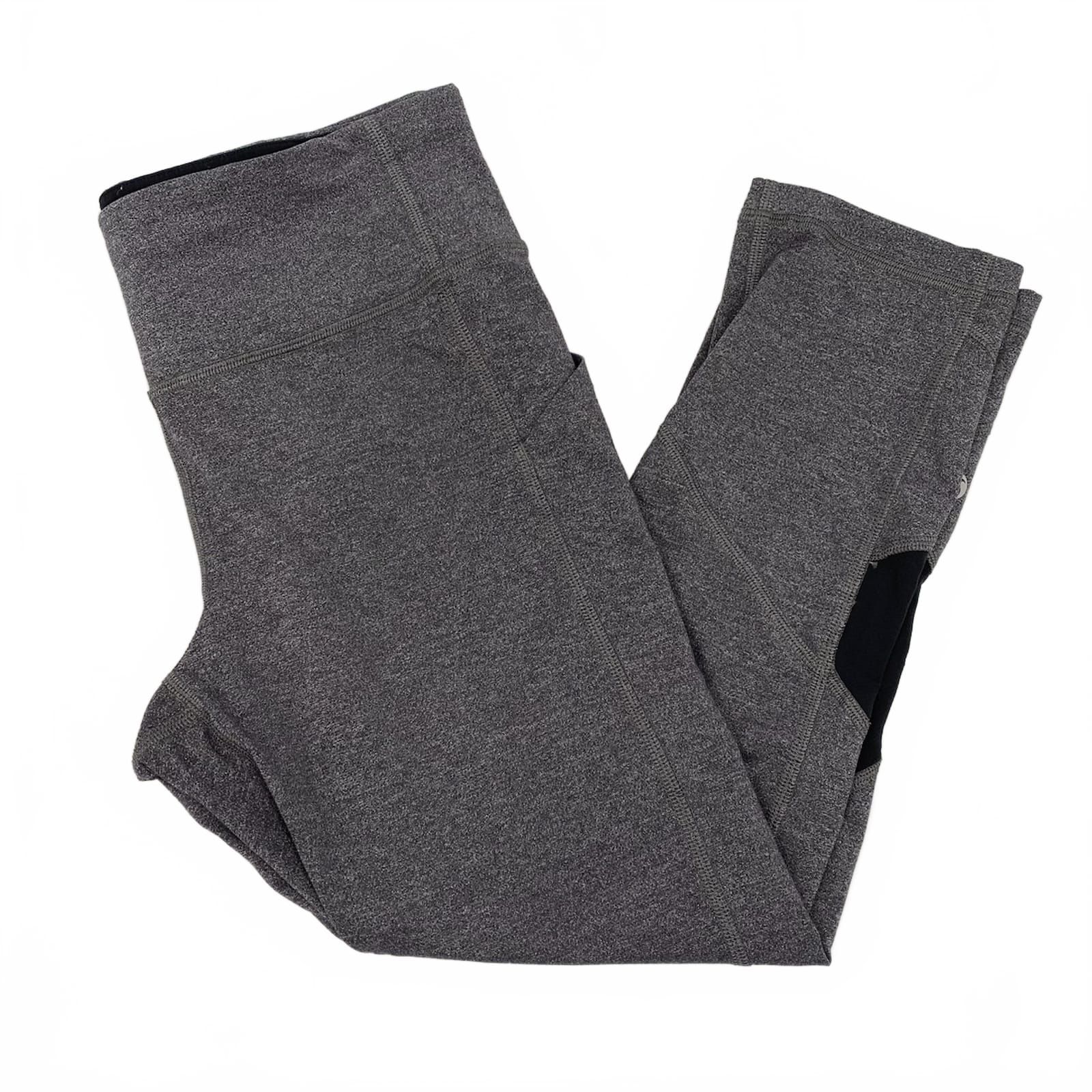 lululemon Gray Black Cropped Leggings