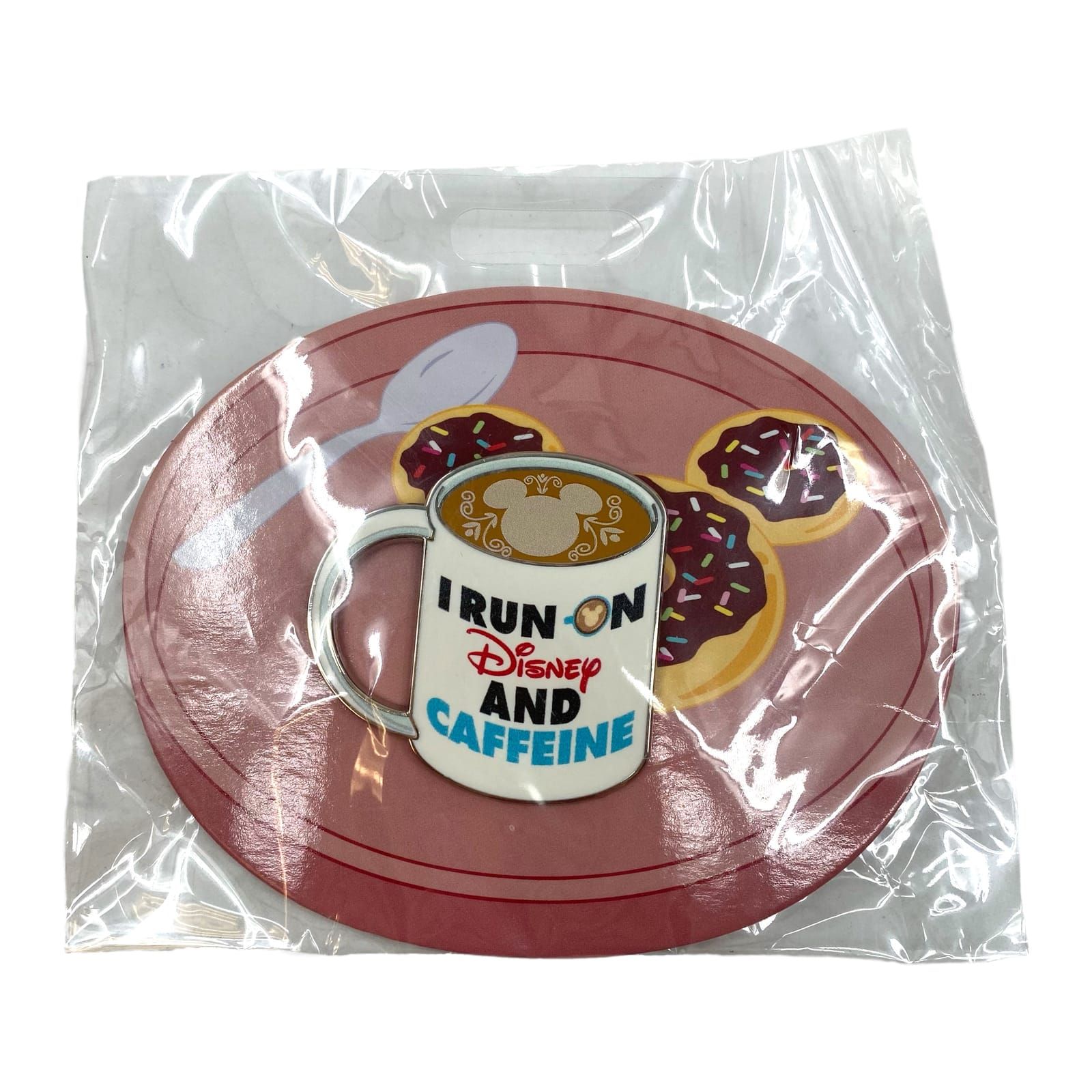 Disney White 2021 Collectible “I Run on Disney and Caffeine” Pin