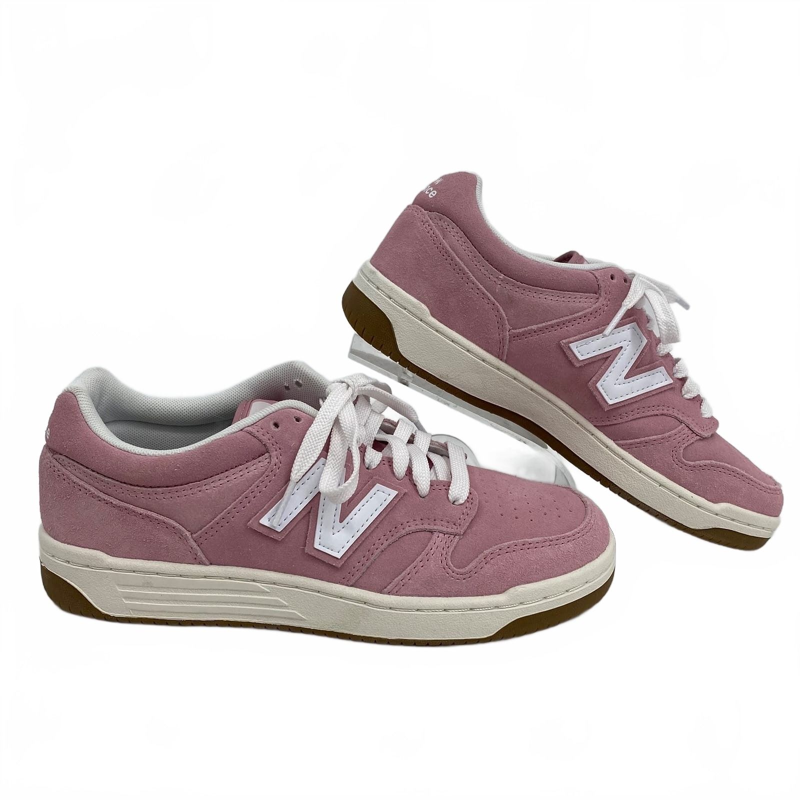 New Balance Pink White Suede 480 Sneakers