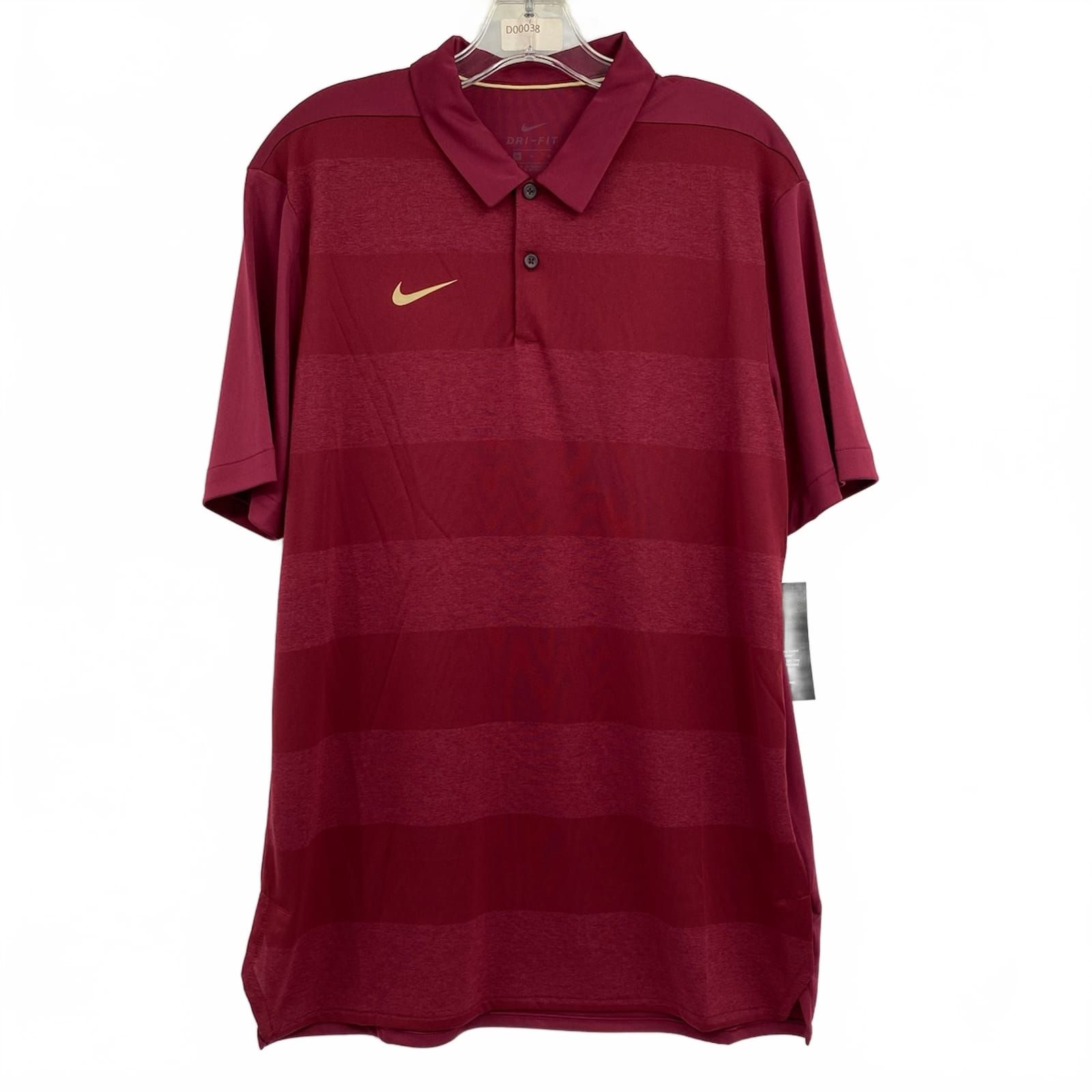 Nike Burgundy Striped Polo Shirt
