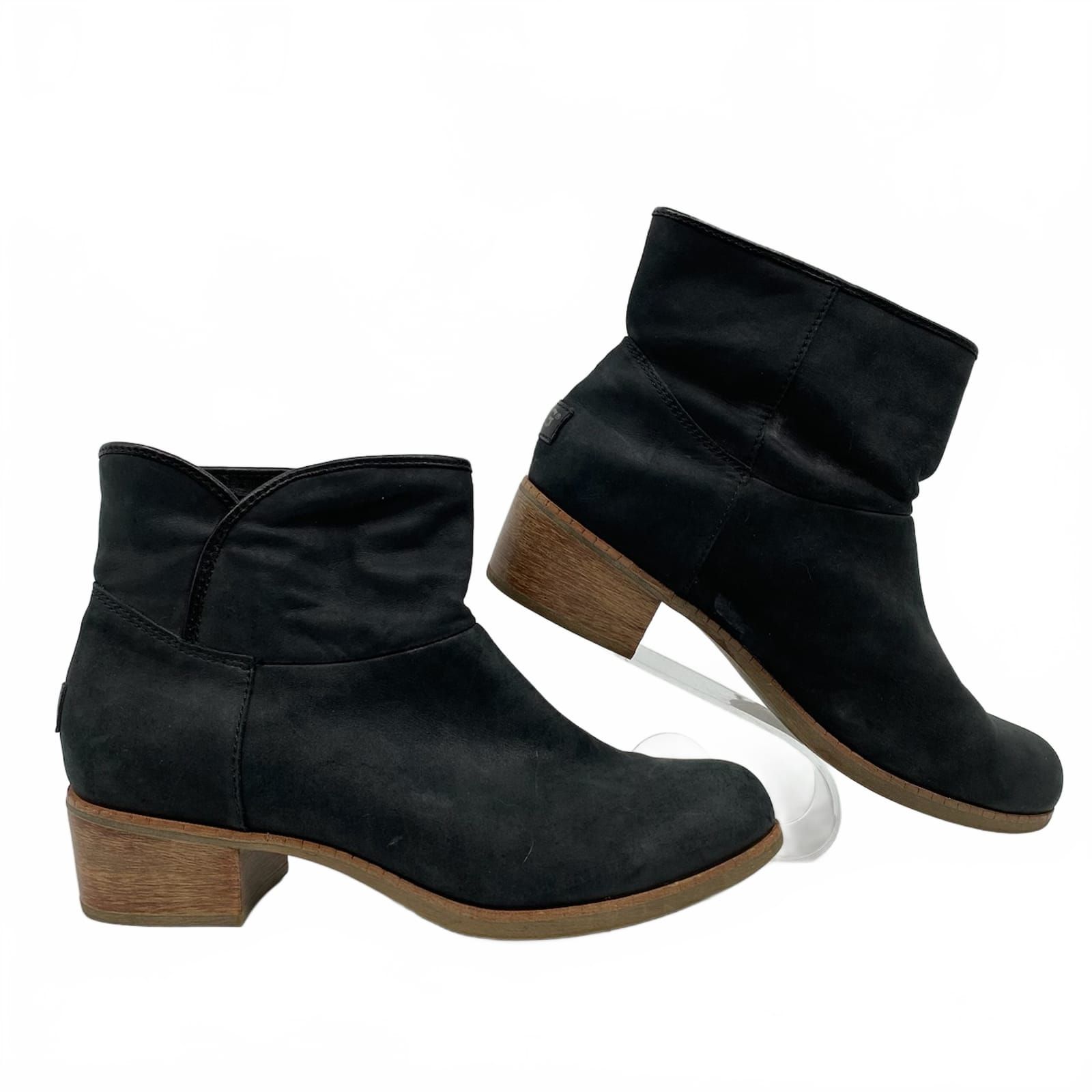 UGG Black Leather Ankle Boots