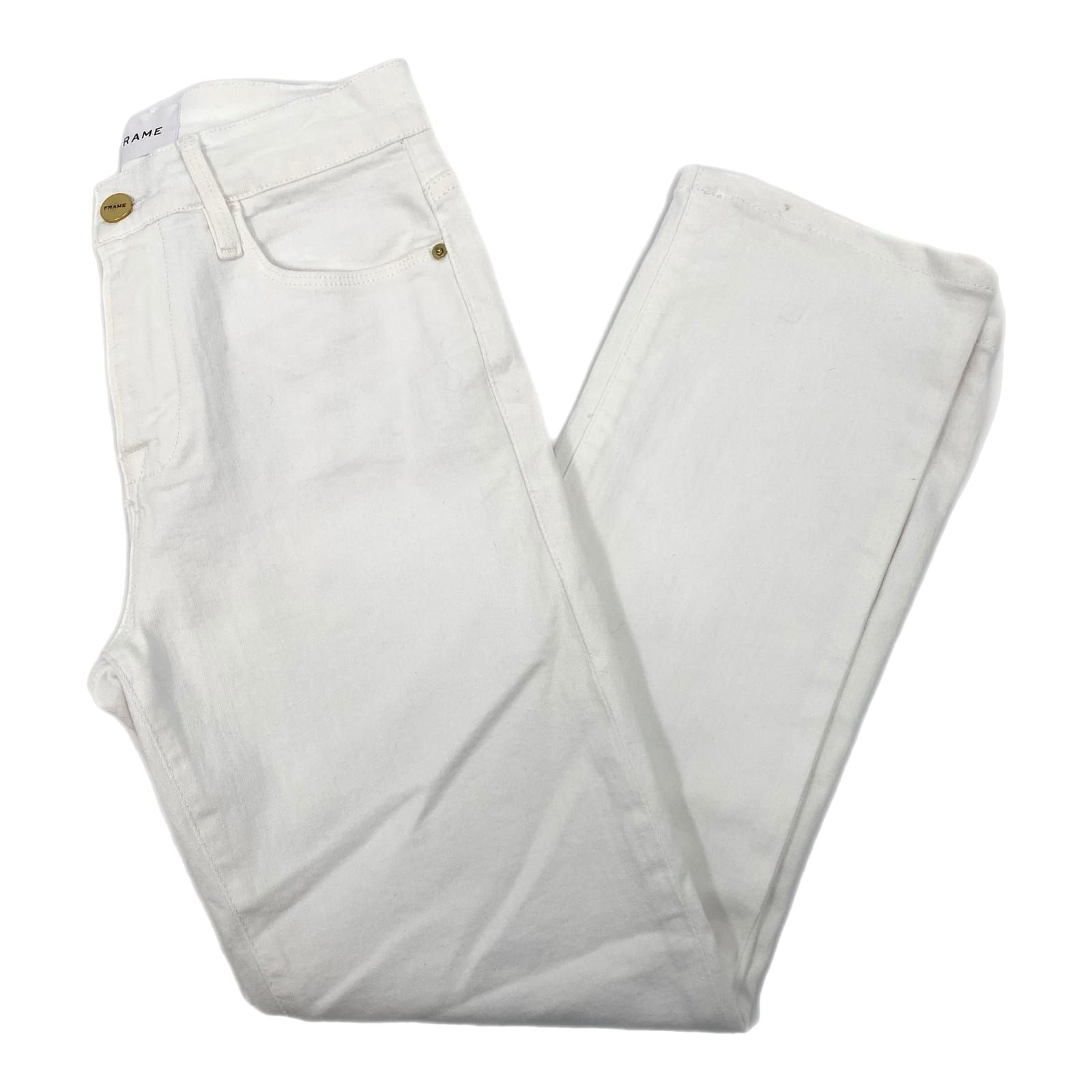 Frame White Le High Straight Leg Jeans