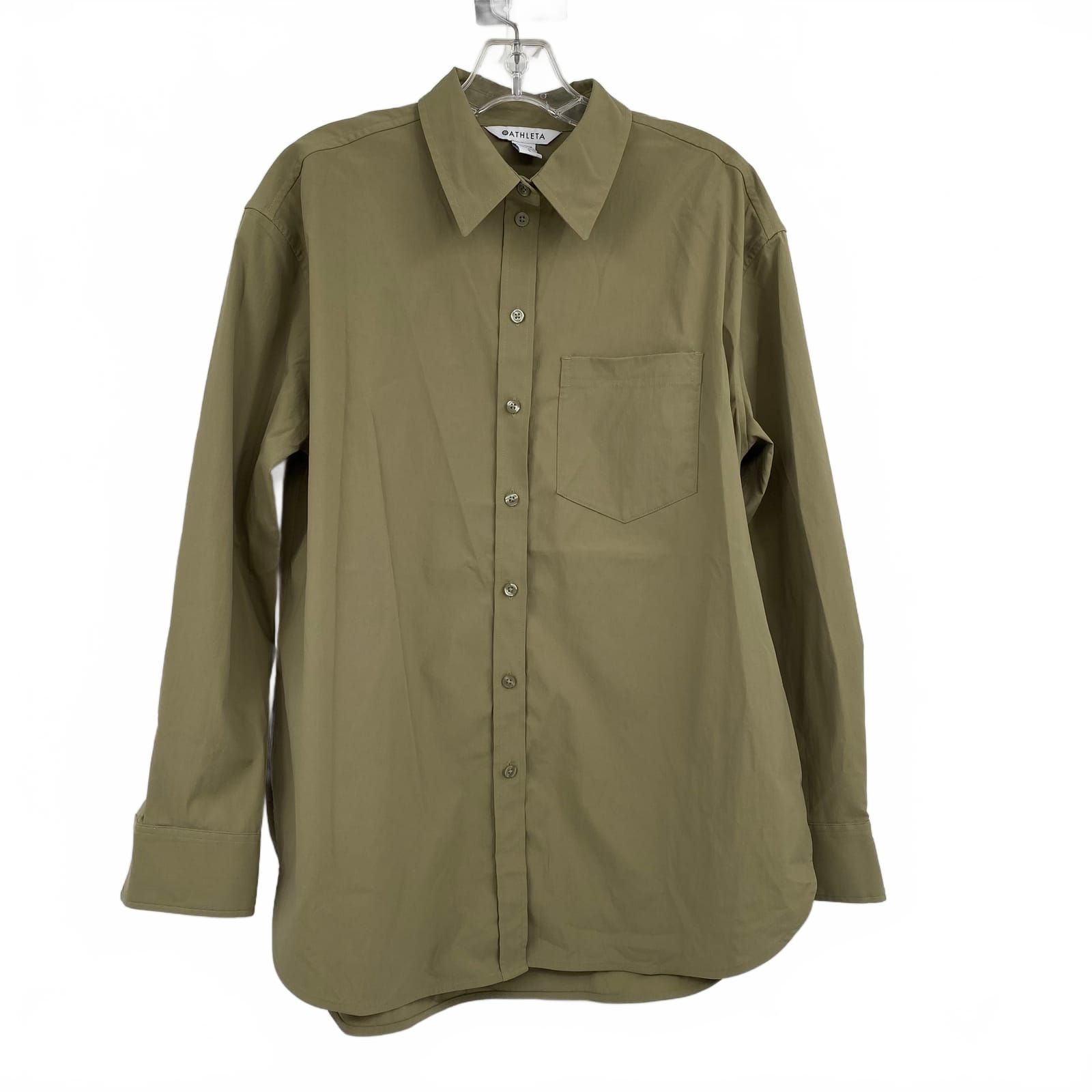 Athleta Green Long Sleeve Button-Down Shirt