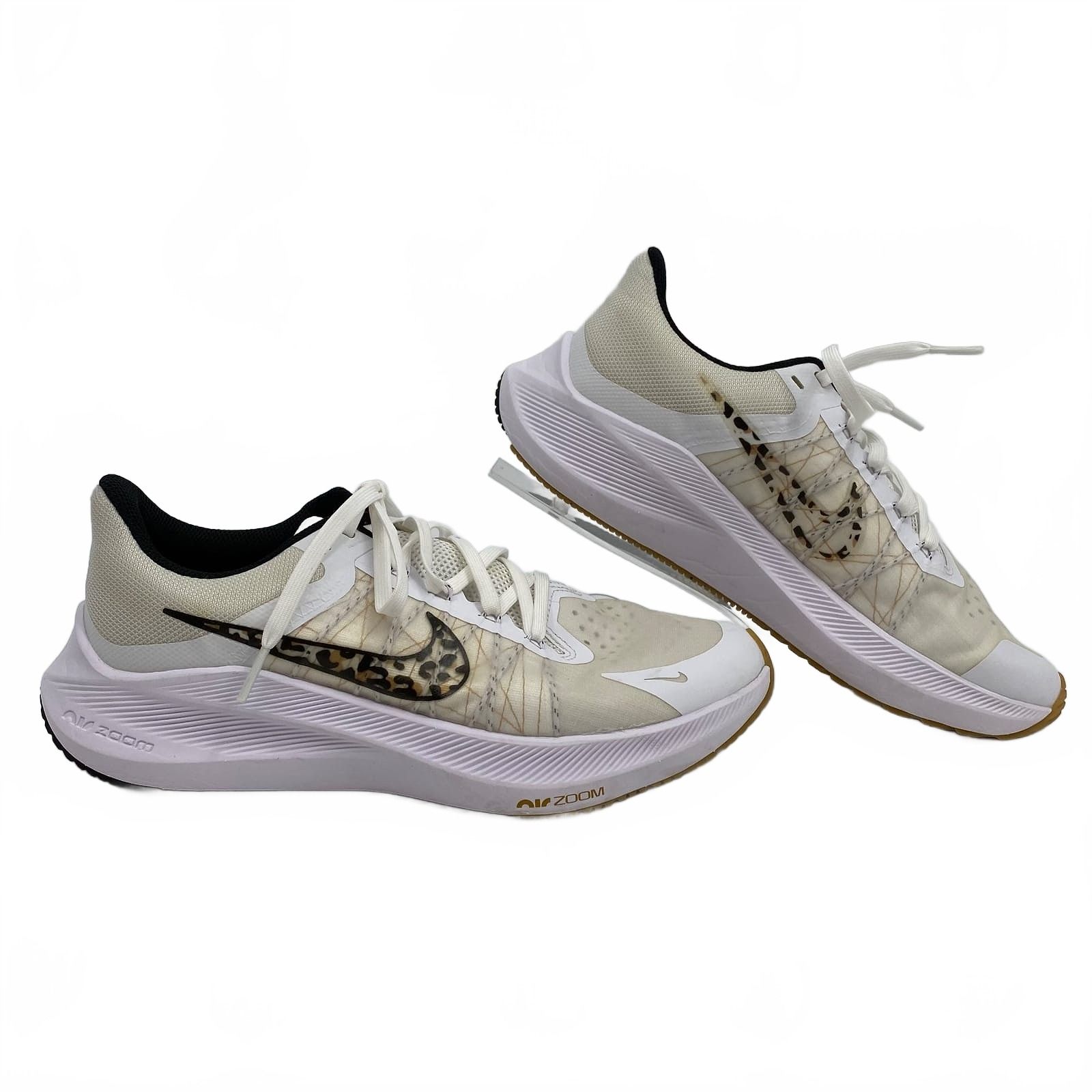 Nike White Cream Zoom Winflo Sneakers Lace-up