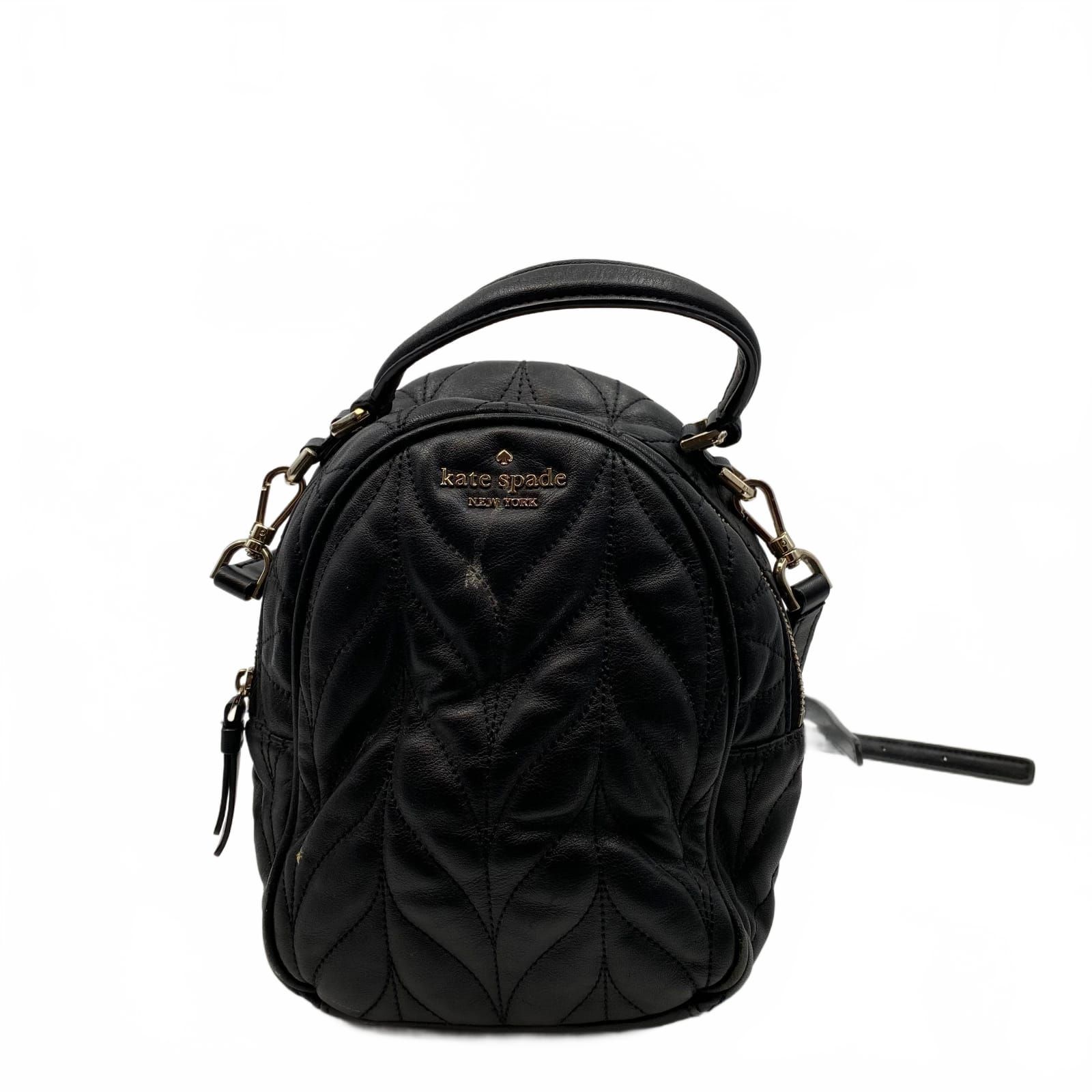 Kate Spade Black Faux Leather Backpack