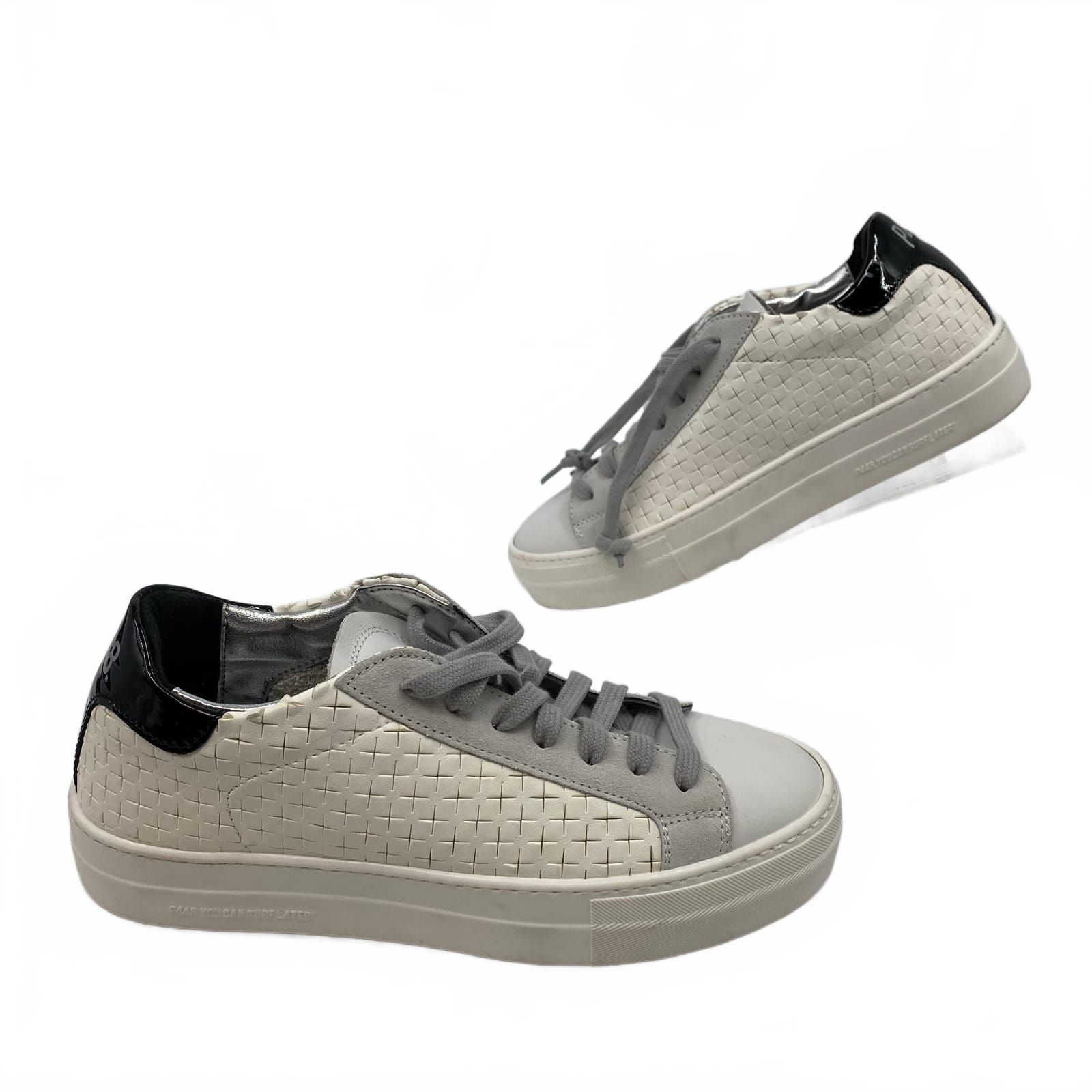 P448 White/Gray Leather Sneaker
