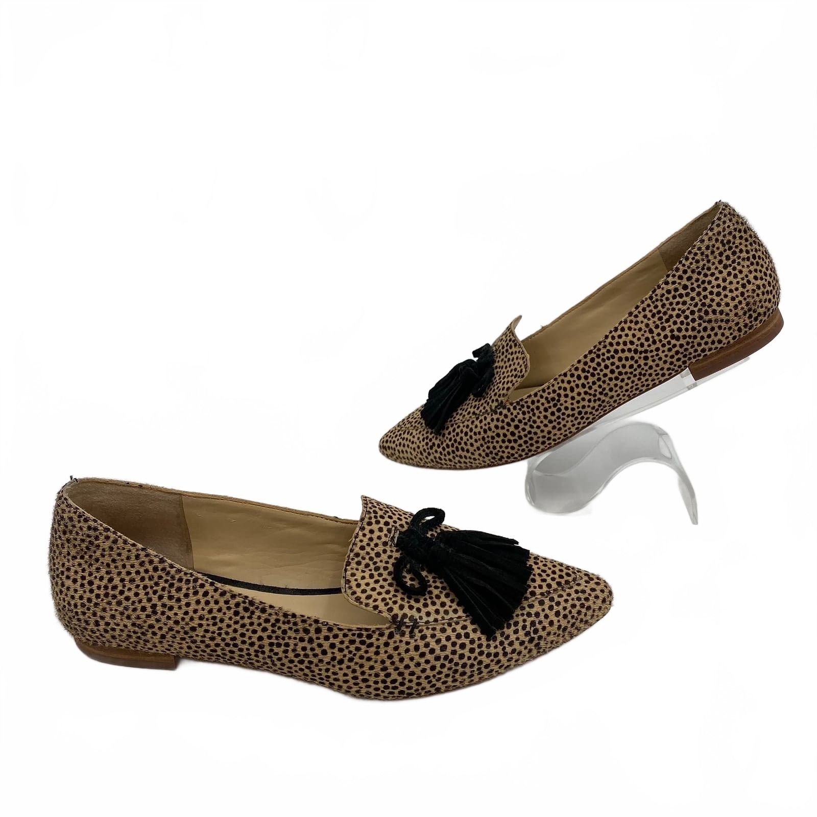 Sole Society Tan Black Shoes Flat Print