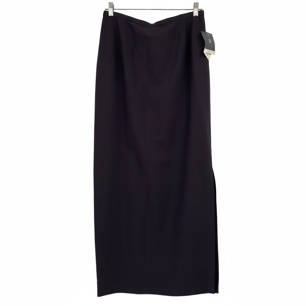 Valerie Stevens Purple Maxi Skirt Slit Wool/Nylon/Spandex