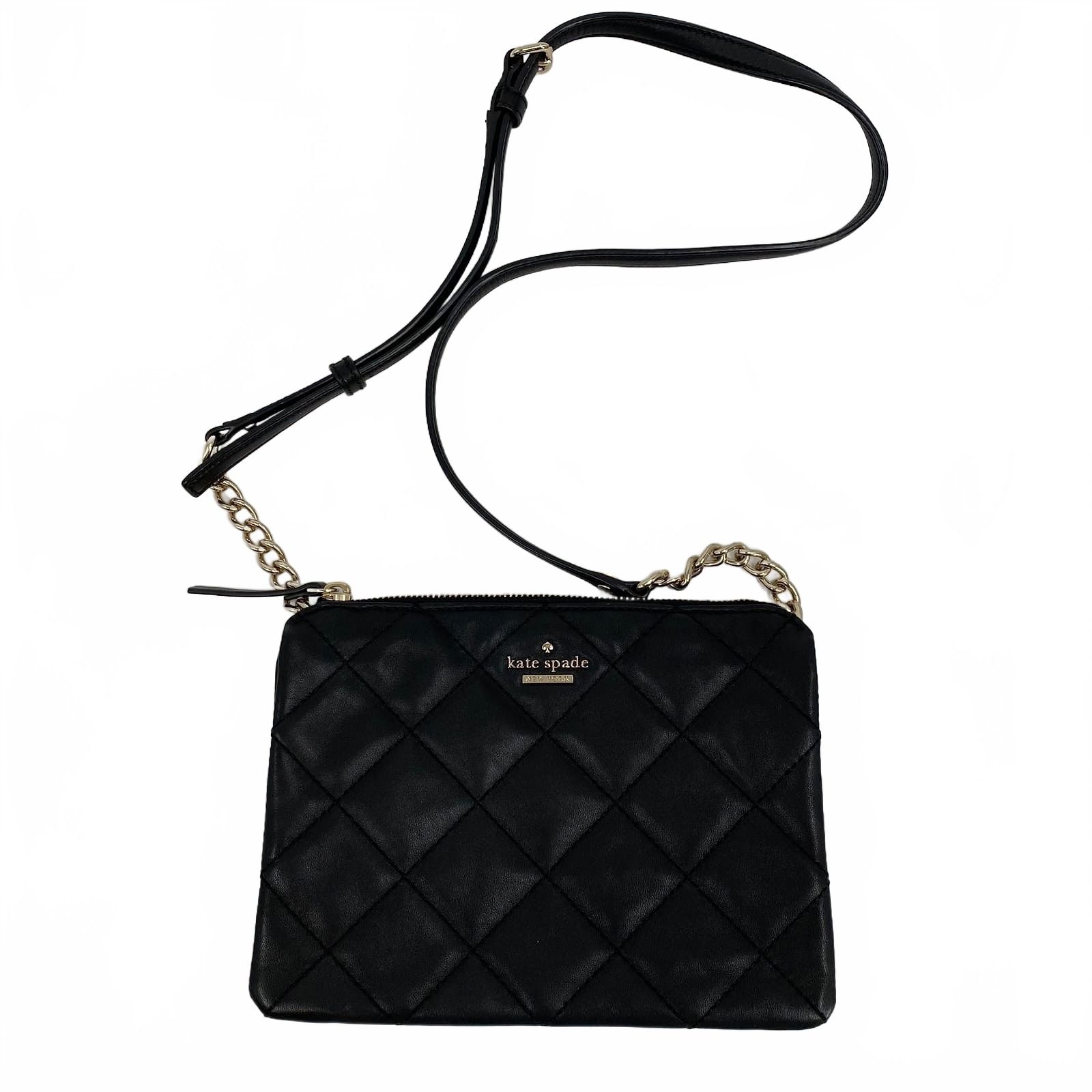Kate Spade Black Leather Quilted Crossbody Bag