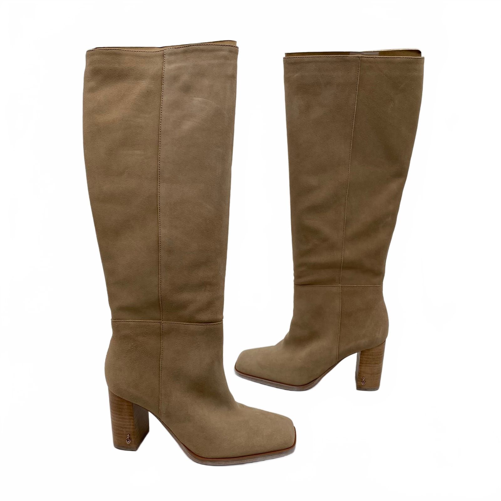 Sam Edelman Tan Olly Tall Suede Heeled Boots