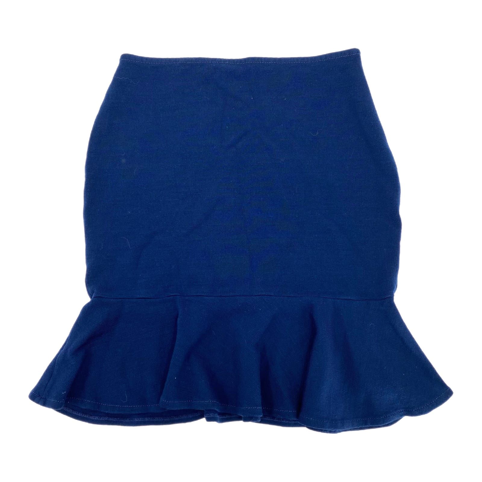 St. John Blue Knit Peplum Mini Skirt