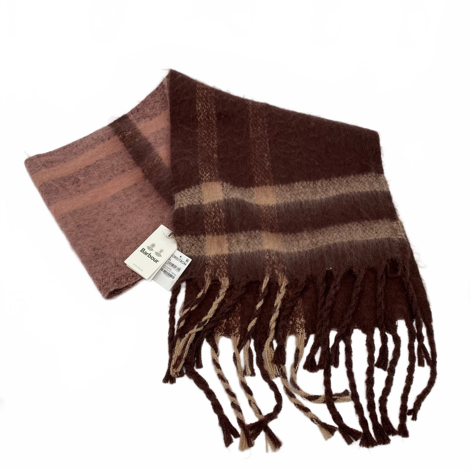 Barbour Plaid Scarf Pink/Brown