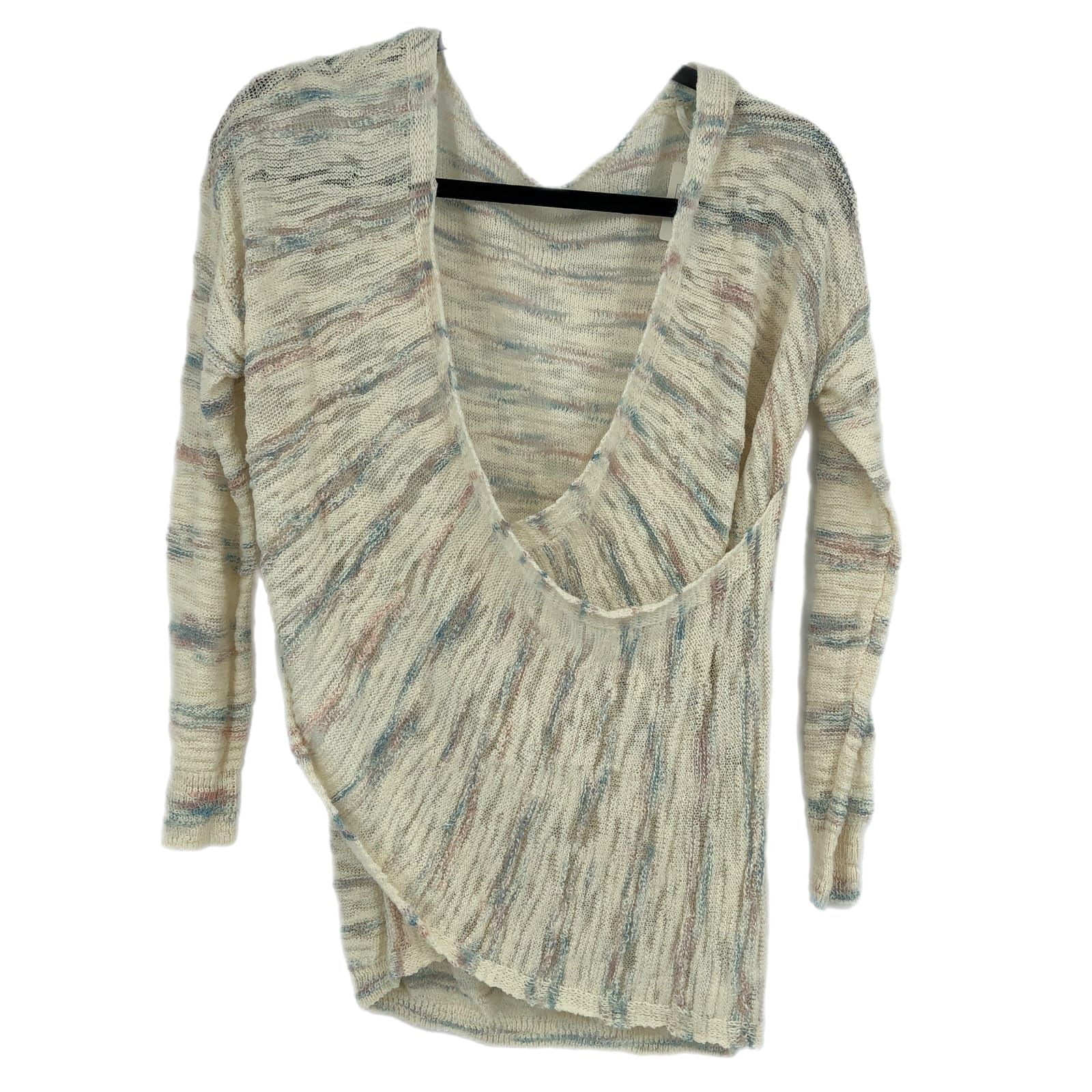 Kimchi Blue Cream/Blue Classic Striped V-Neck Sweater