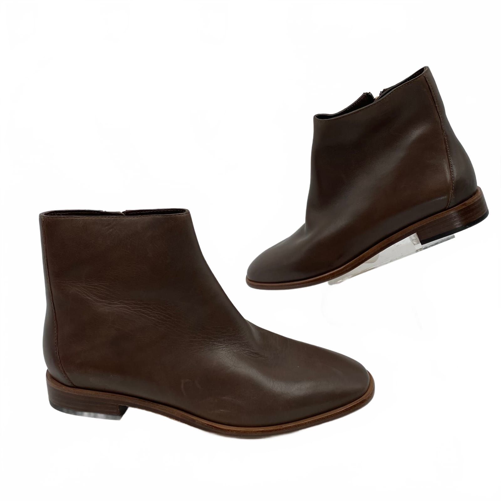 Donna Karan Brown Leather Ankle Boots