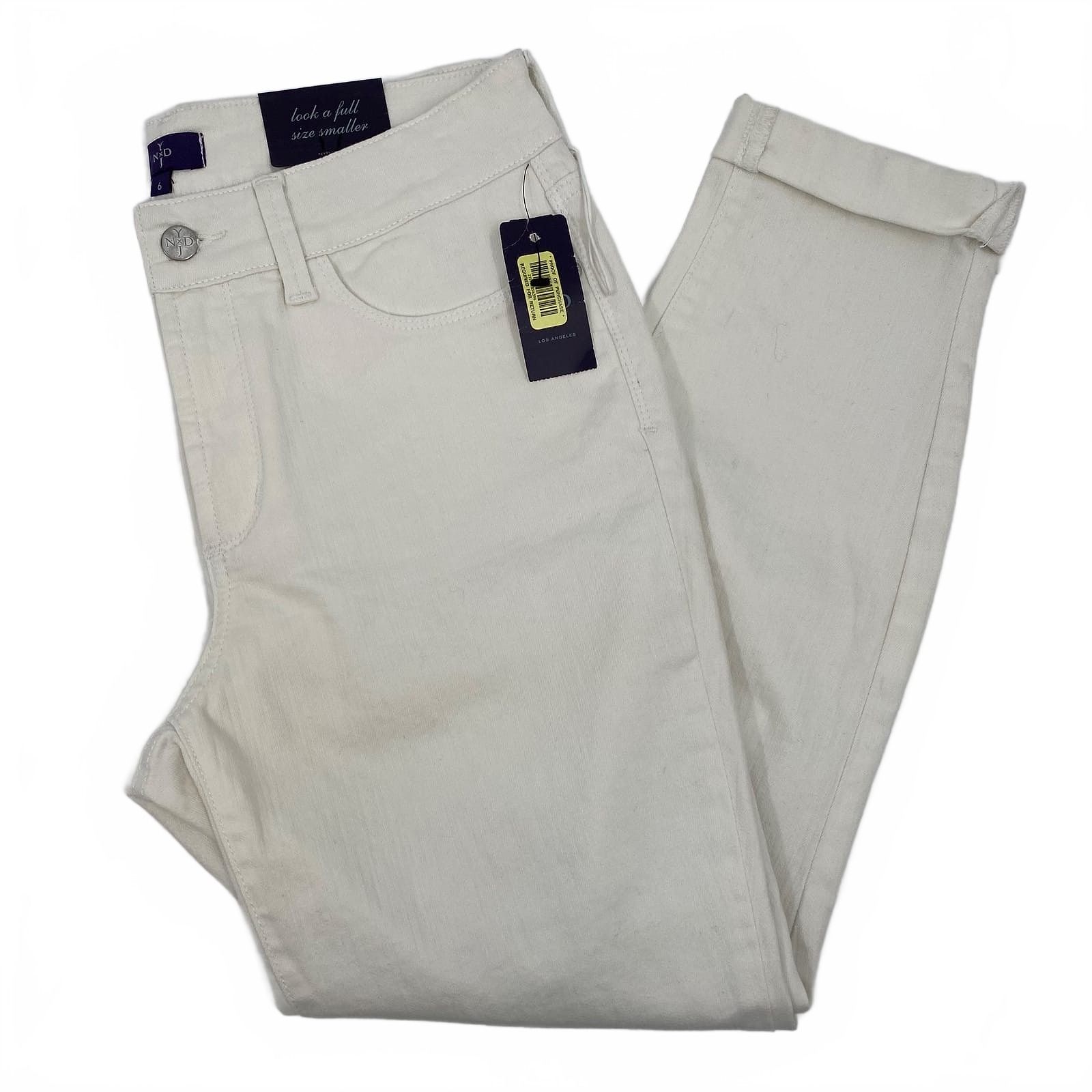 NYDJ White Cotton Ankle Jeans