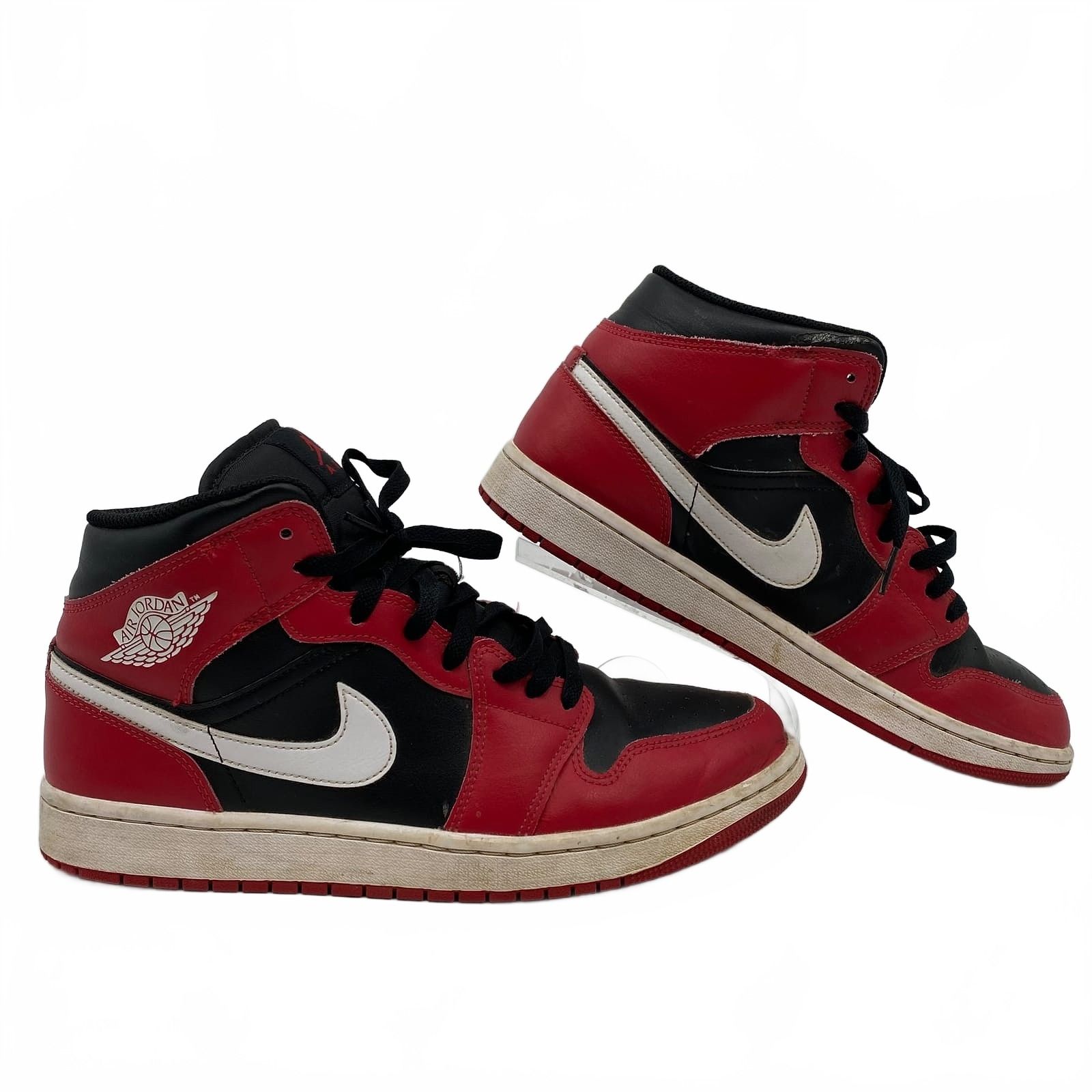 Nike Red Black Air Jordan 1 Mid Sneakers