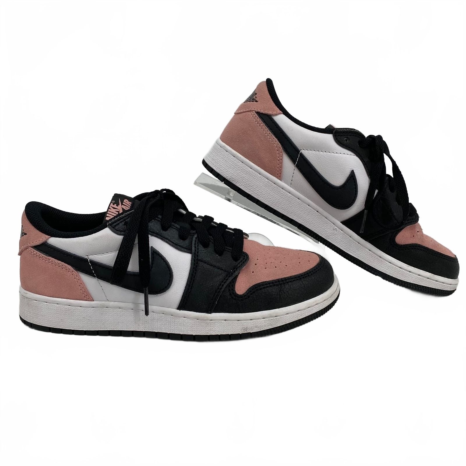 Nike Black Pink Jordan 1 Low OG Sneakers