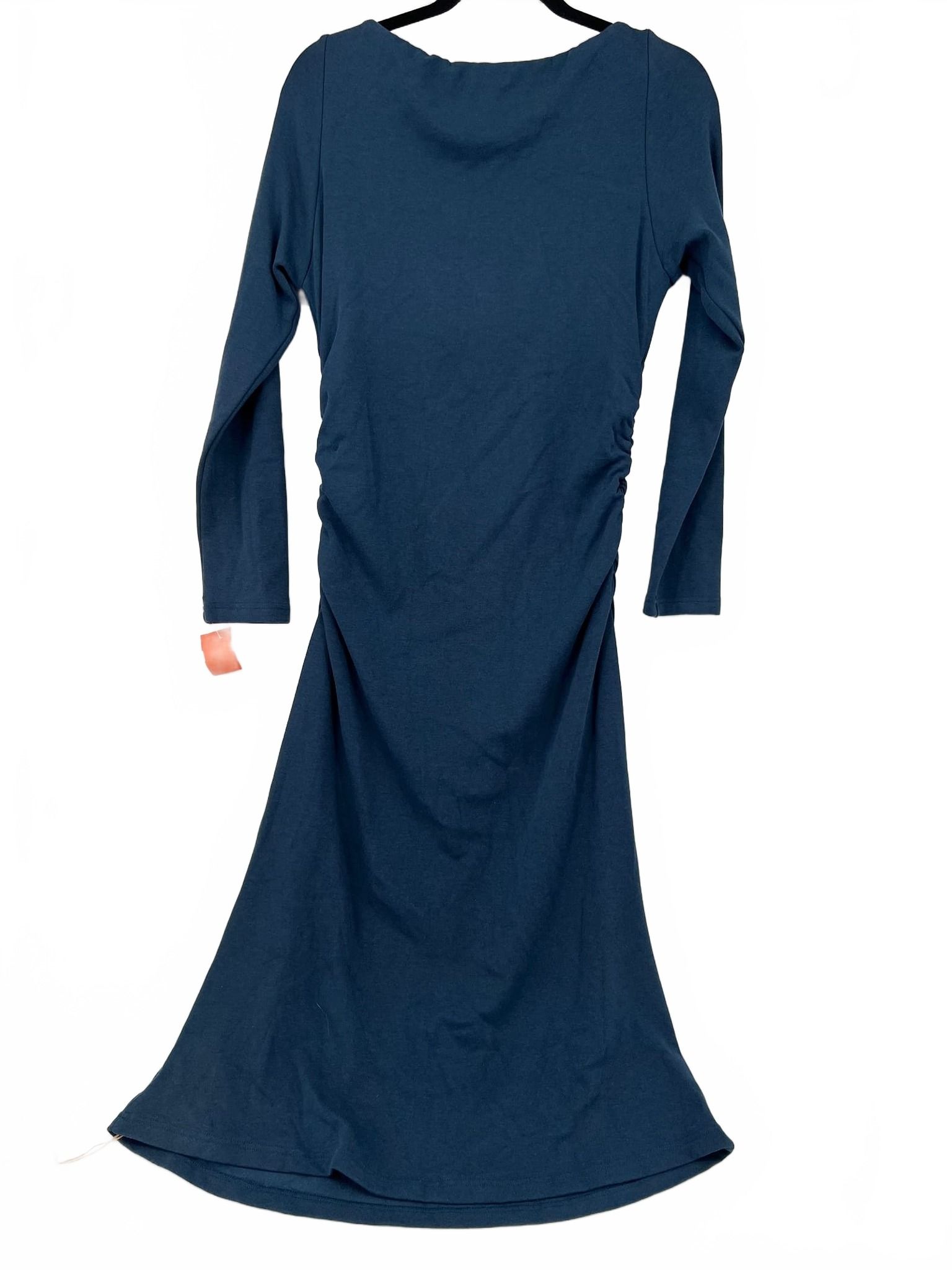 OGL Blue Cotton-Viscose Long Sleeve Fit & Flare Dress