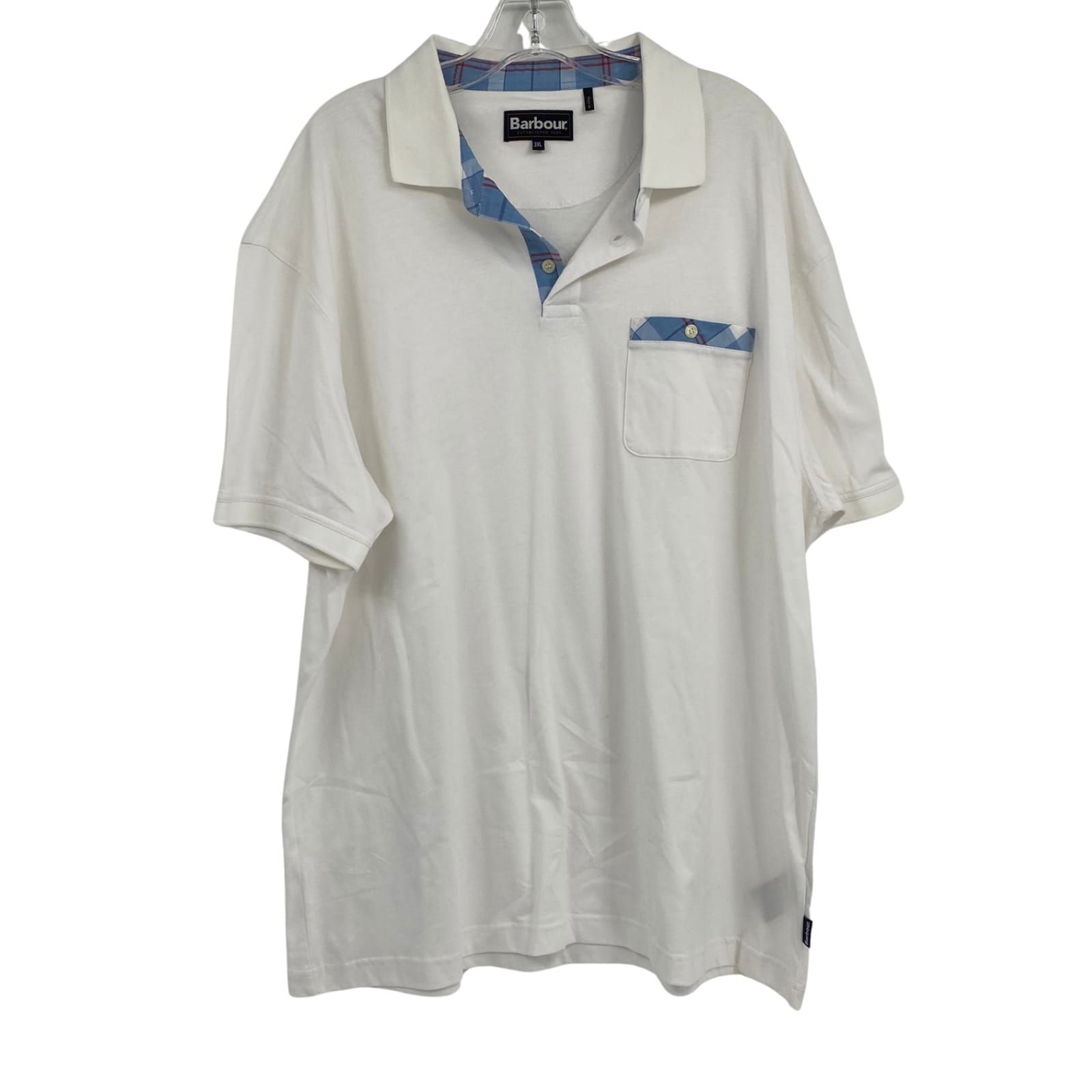 Barbour White Short Sleeve Classic Polo Shirt