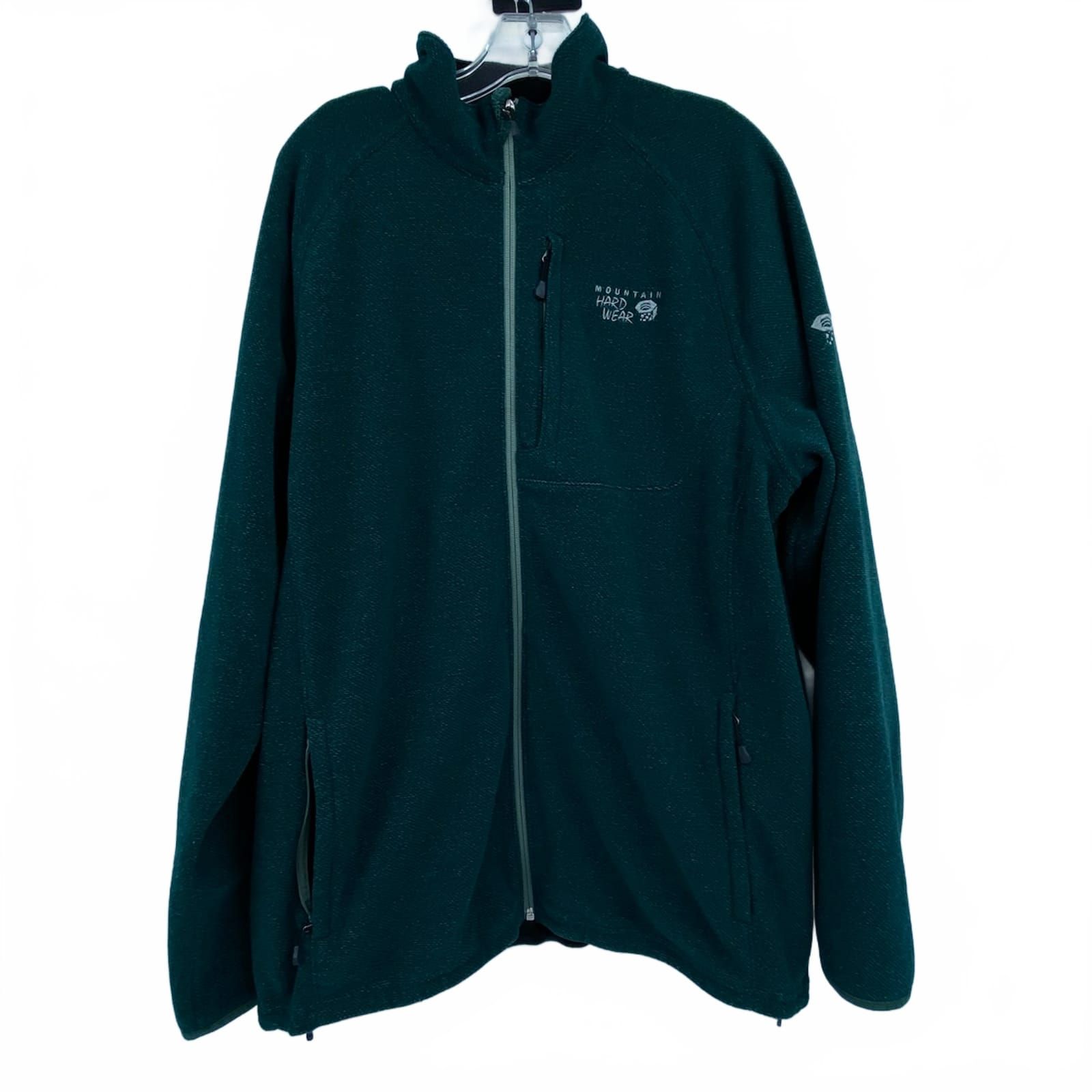 Mountain Hardwear Green Fleece Zip-Up Jacket