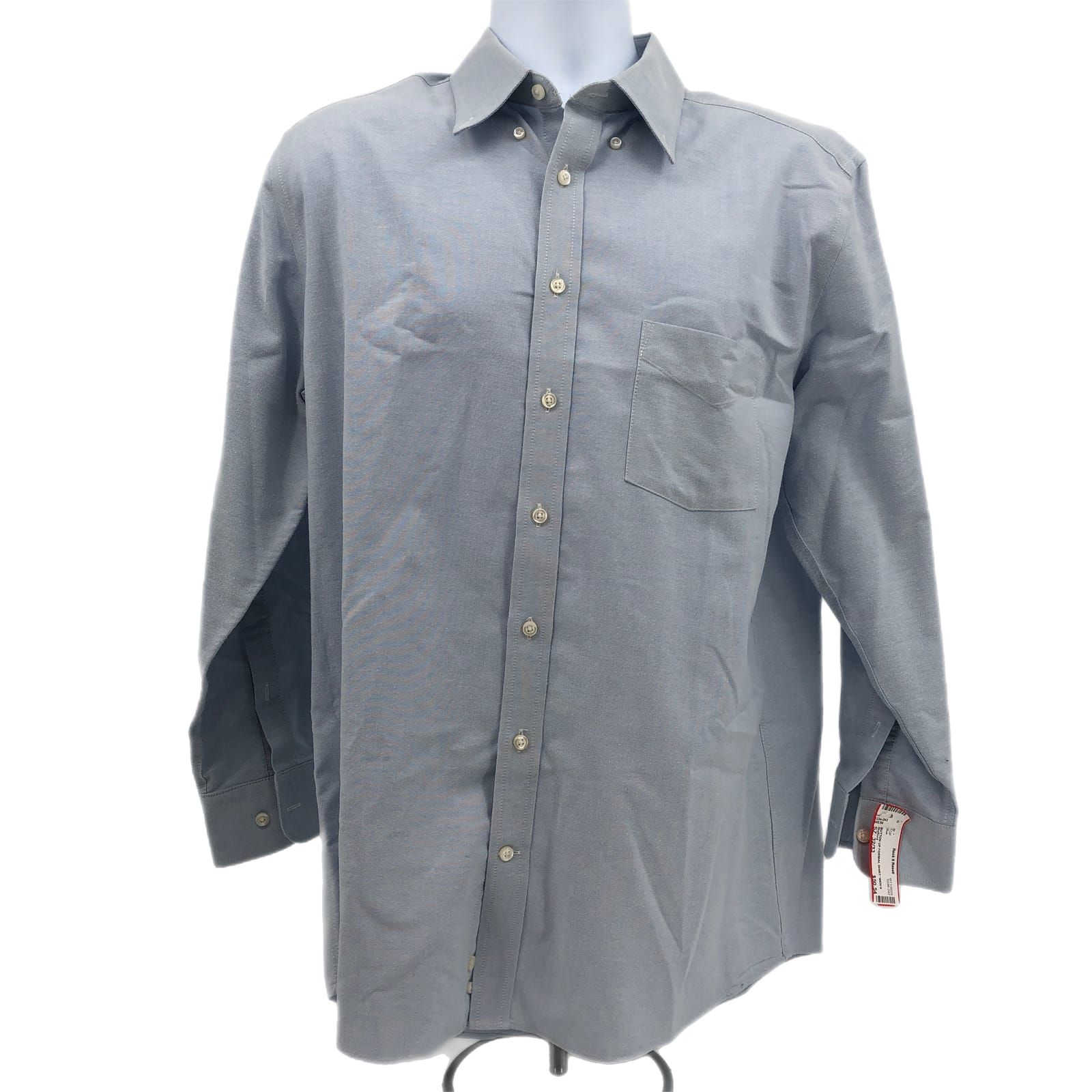 Stafford Men's Fitted Blue Casual Button Down Shirt, Size 32, Slight Piling