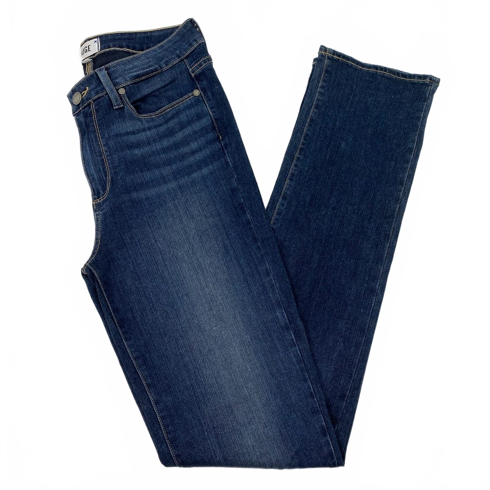 PAIGE Dark Wash Hoxton Straight Leg Jeans