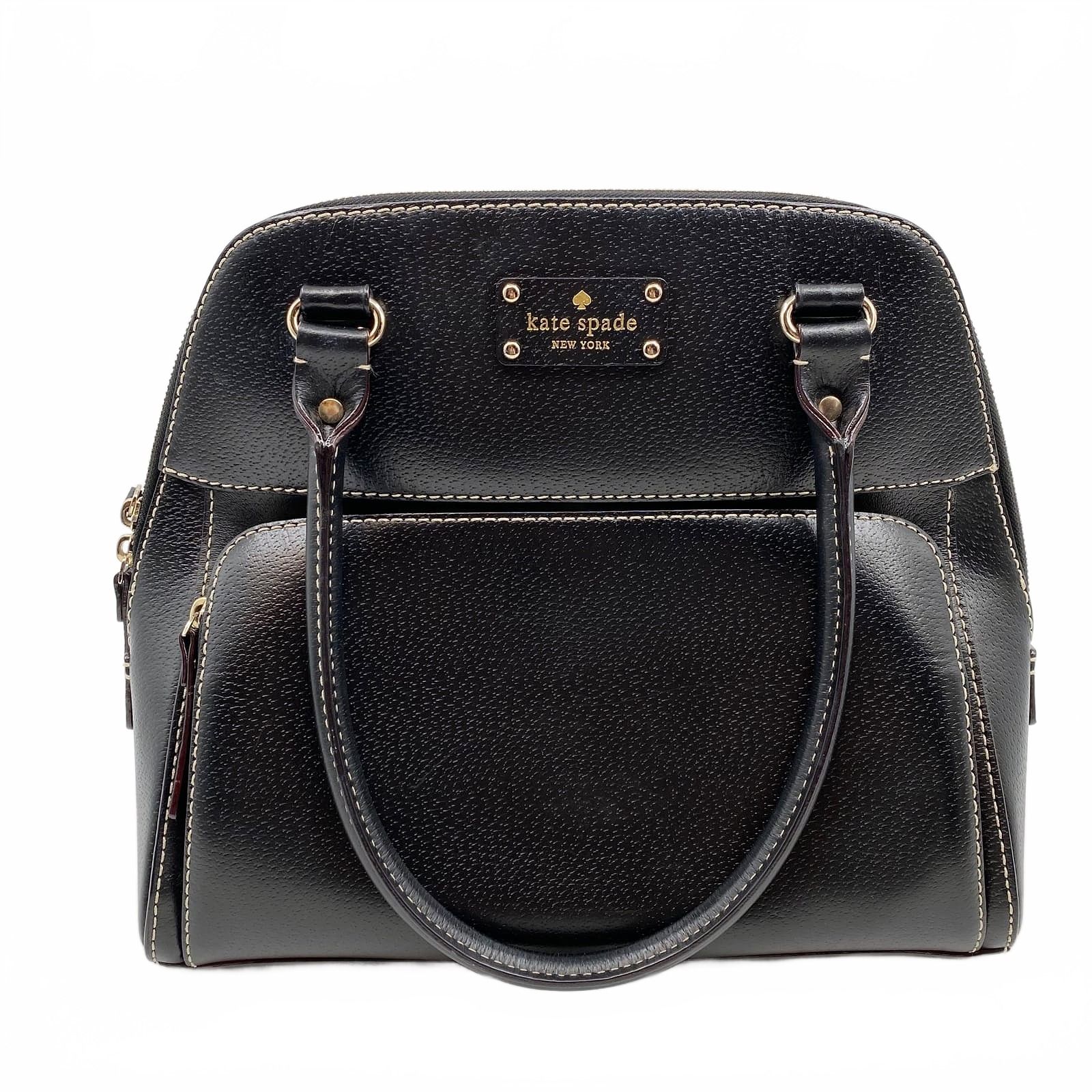 Kate Spade Black Leather Baxter Street Catalina Satchel