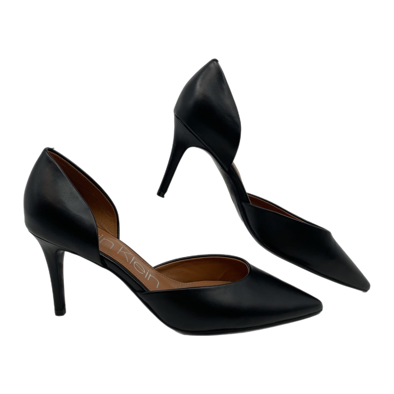 Calvin Klein Black Faux Leather Stiletto Heels