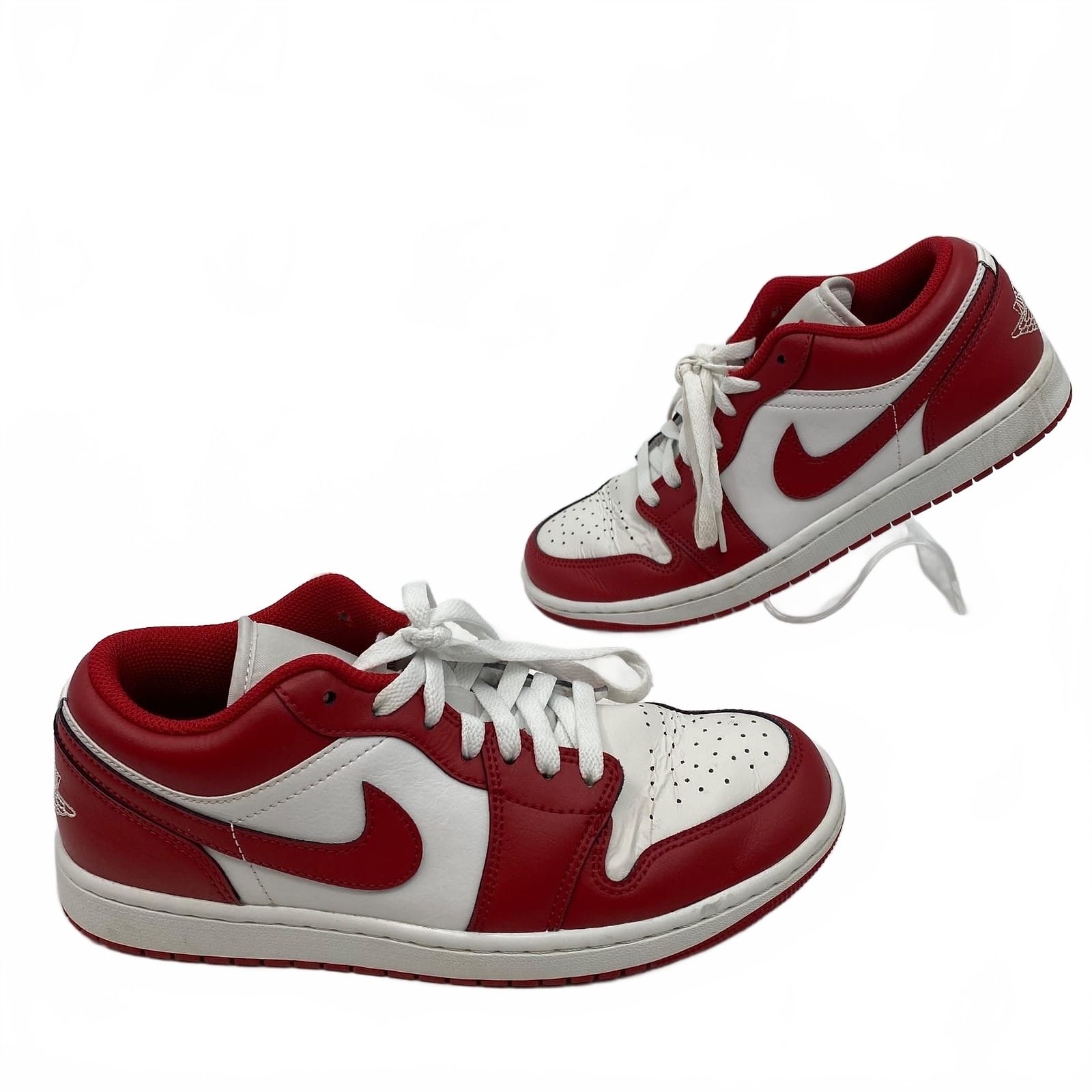 Nike Jordan 1 Low Red/White Leather Sneakers