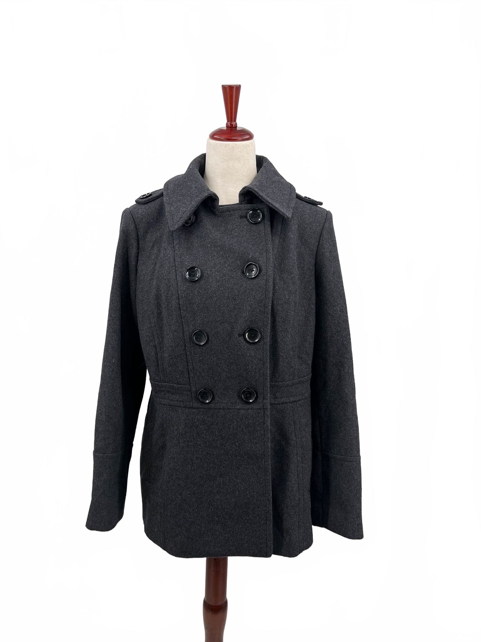 KORS Michael Kors Gray Wool Pea Coat