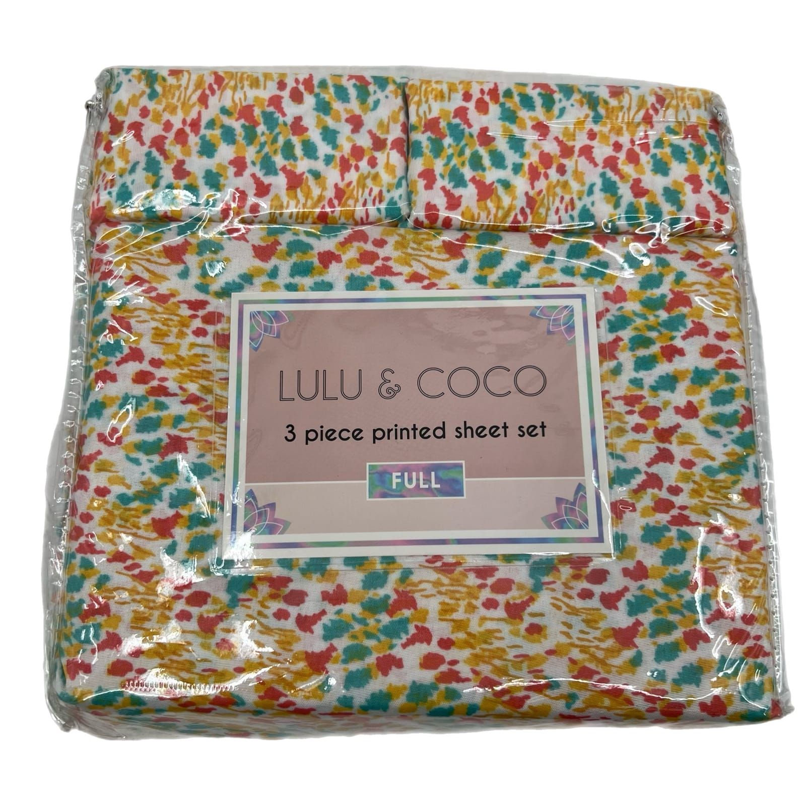 Lulu & Coco Multicolor 3pc Printed FULL Sheet Set
