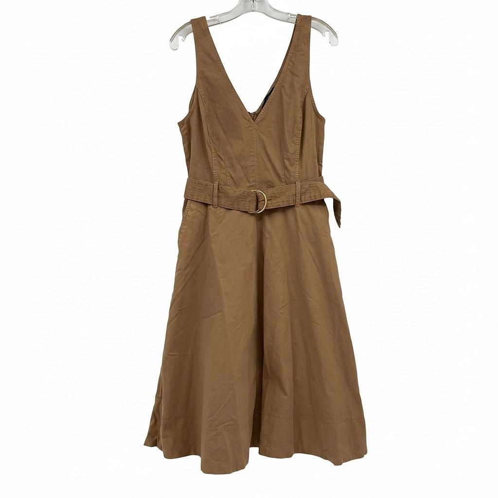 Banana Republic Brown Sleeveless Belted Midi Dress