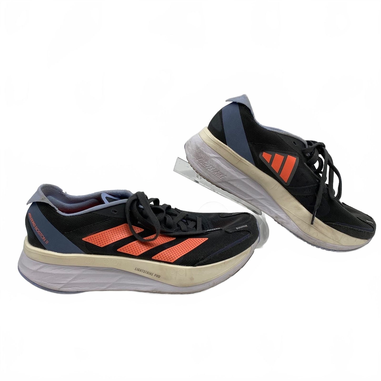 Adidas Gray Orange Adizero Boston 11 Shoes