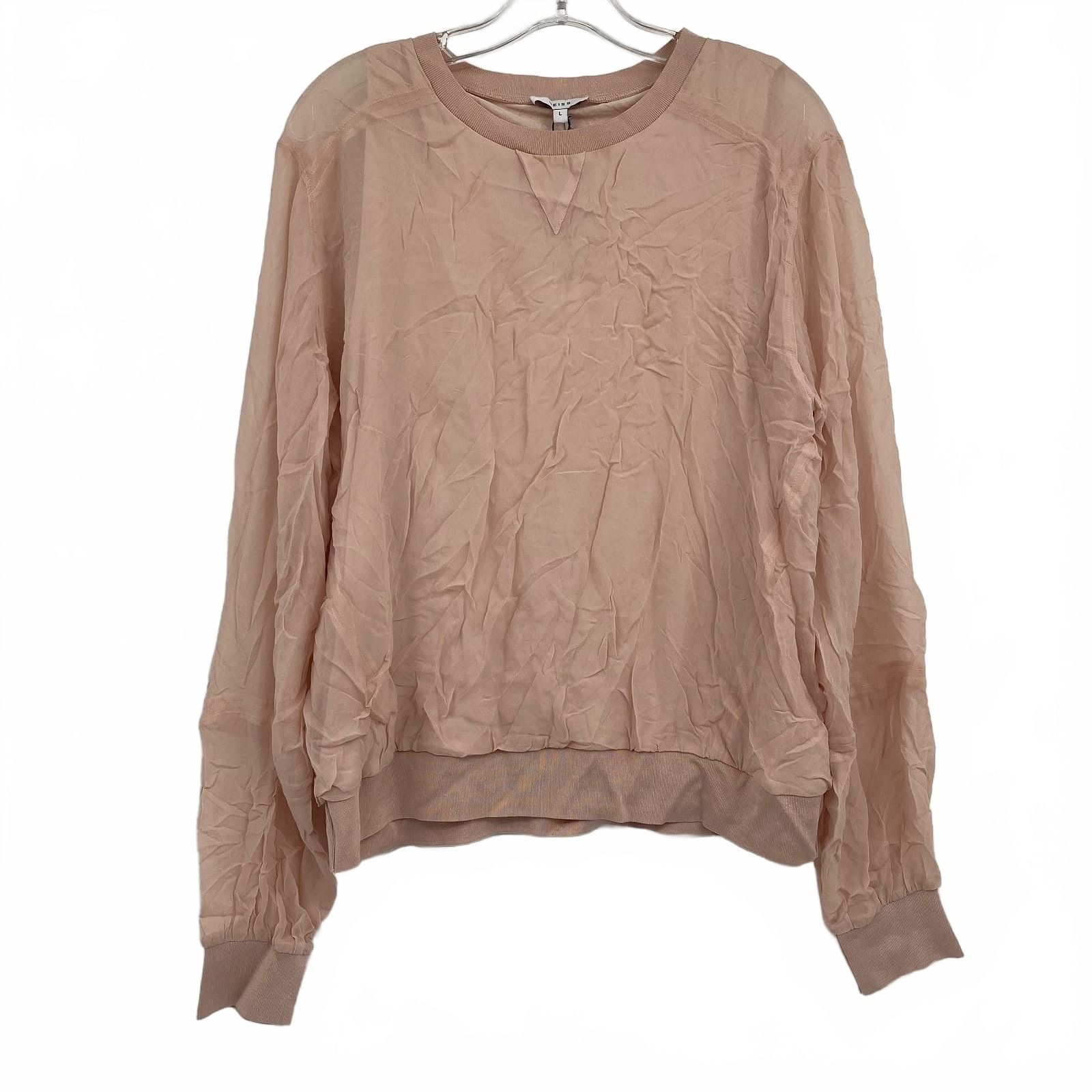 Reiss Pink Blouse Sheer Sleeve