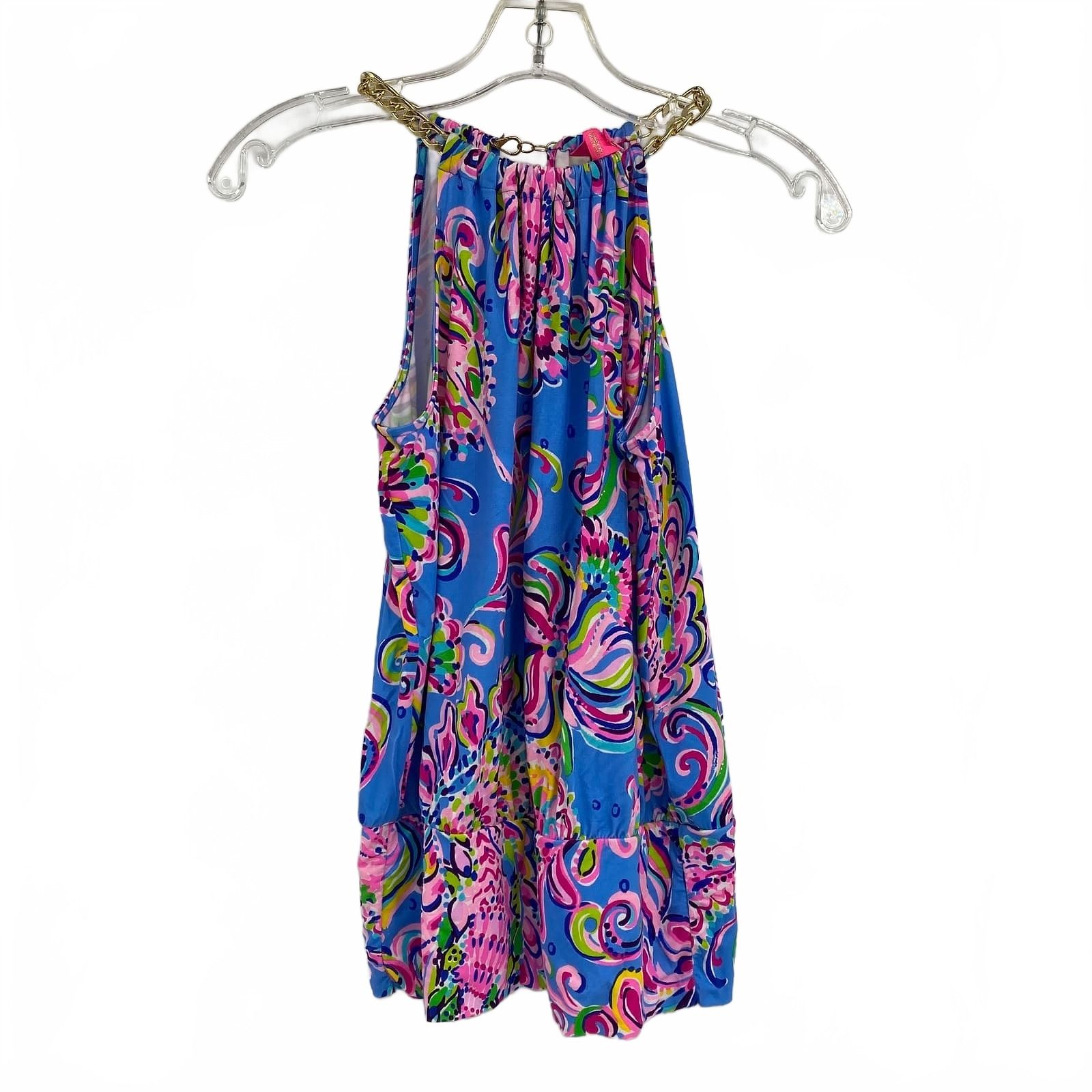 Lilly Pulitzer Blue Pink Floral Tank Top