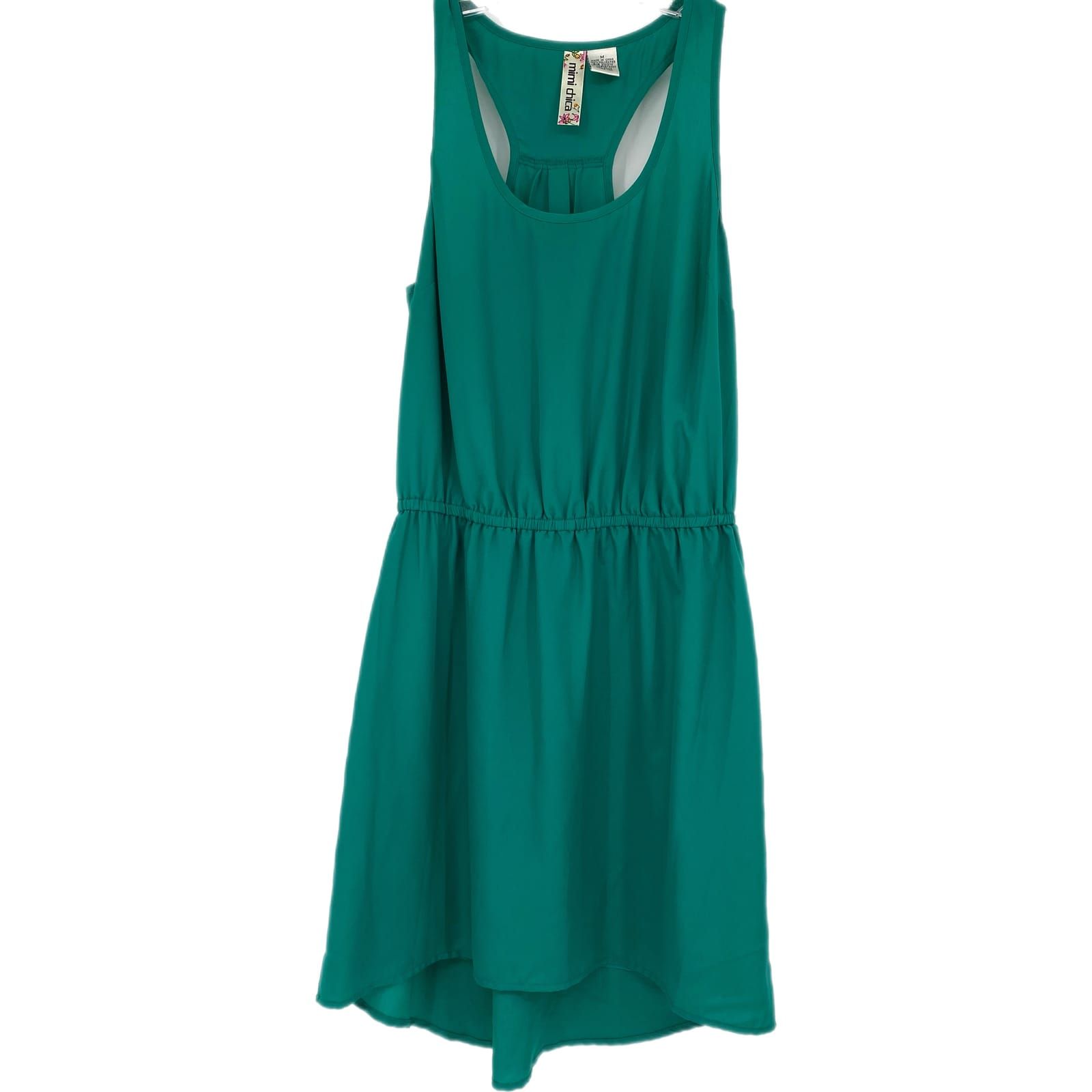 Mimi Chica Green Sleeveless Shirt Dress