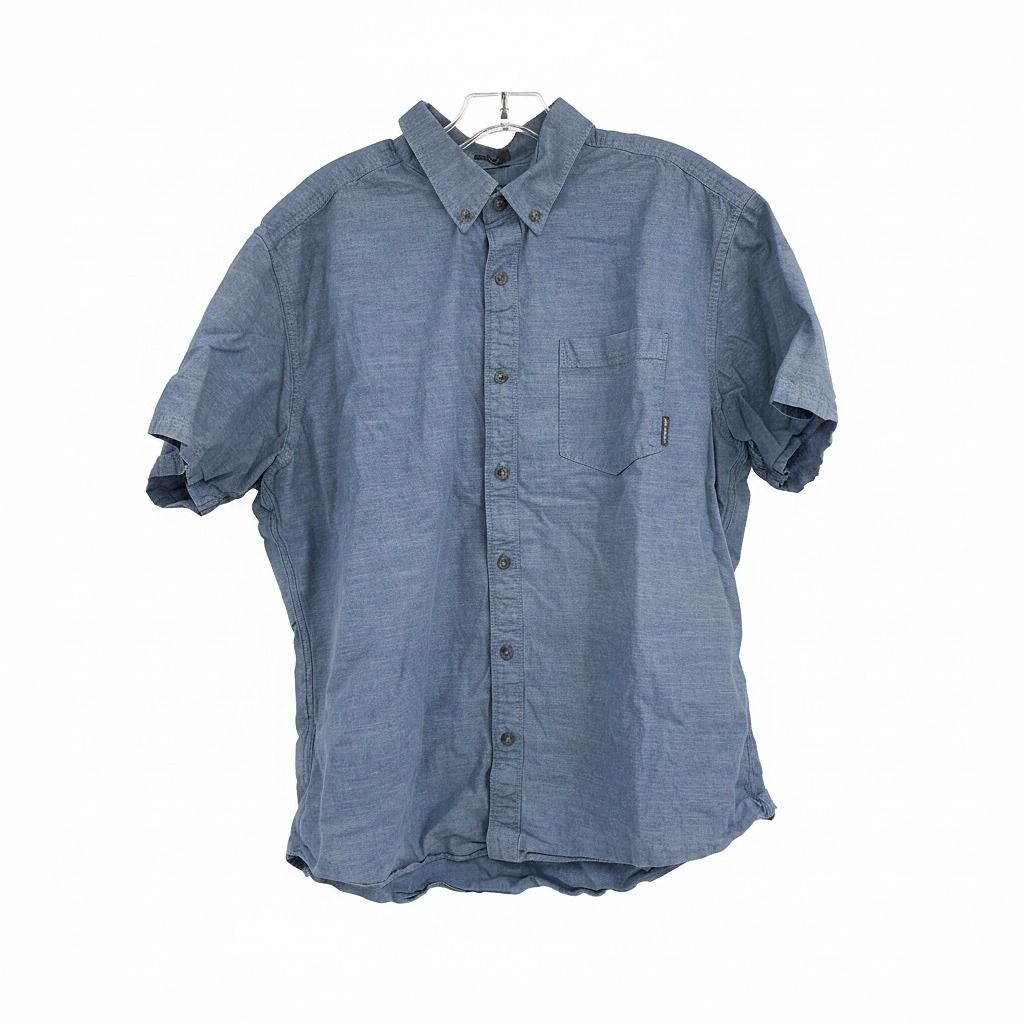 Eddie Bauer Blue Short Sleeve Button Down Dress Shirt