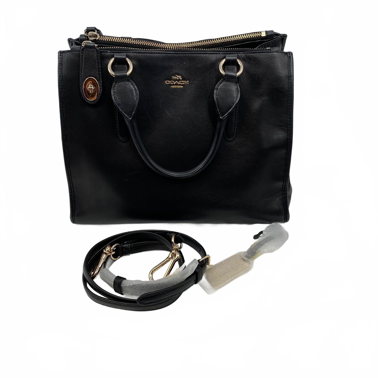 Coach Black Leather Crosby Carryall Crossbody Bag