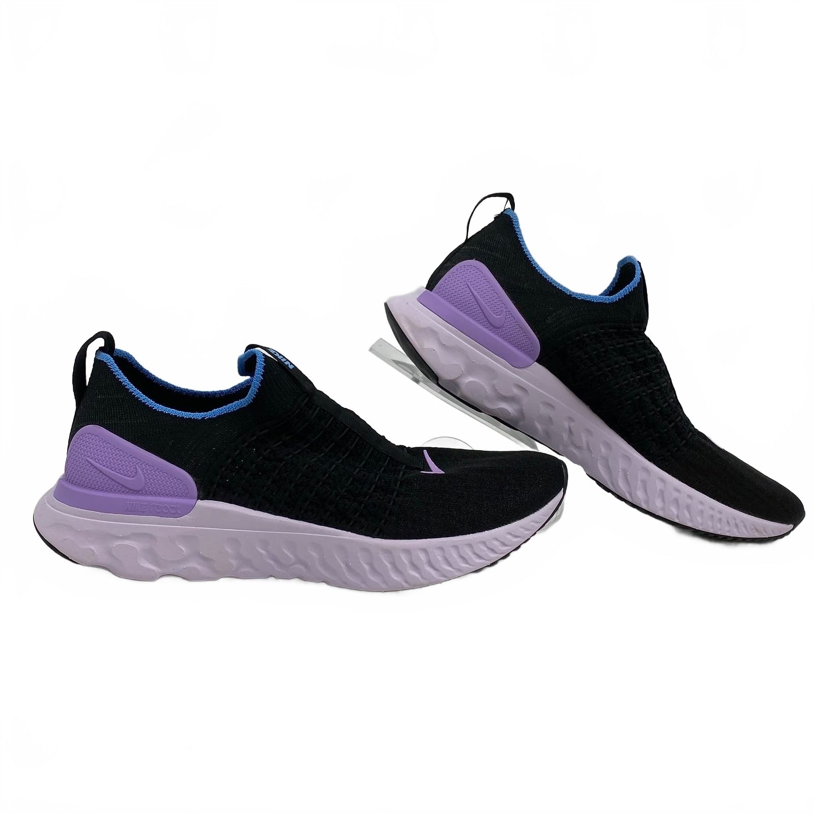 Nike Black Purple React Phantom Run Flyknit 2 Sneakers
